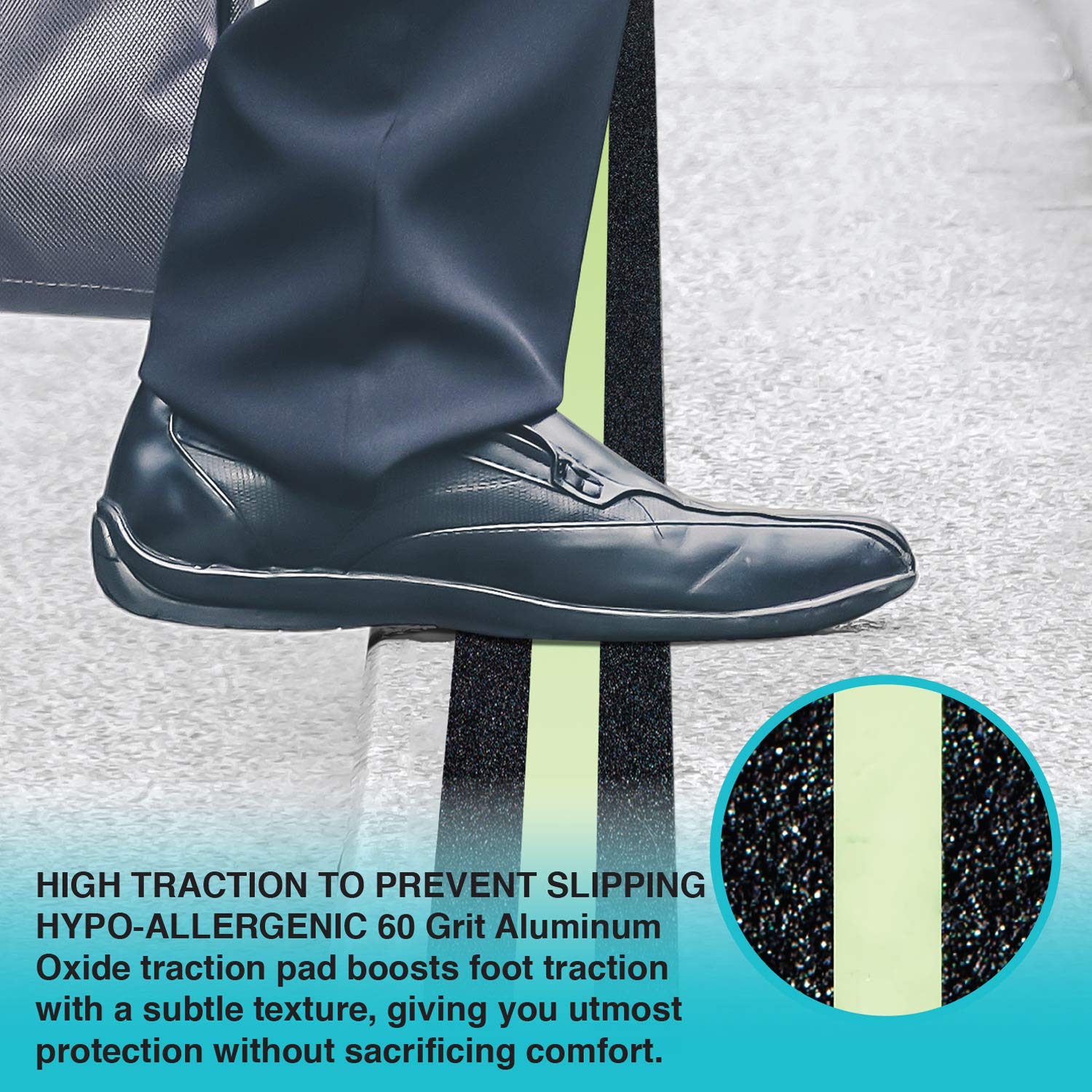 LifeGrip Anti Slip Traction Treads with Glow in Dark Stripe (12-Pack), 2" X 12", Best Grip Tape 80 Grit Non Slip, Pre-Cut Strips, Rounded Corners - Right Size and Ready to Use for Easy Application 2” x 12' Black/Green 12