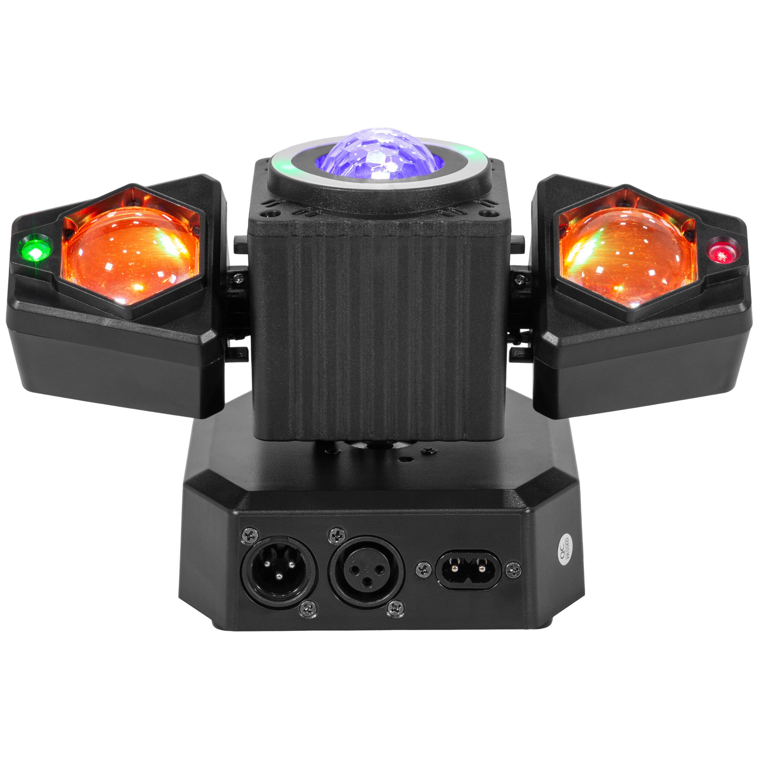 BoomToneDJ UFO Wing Jeu de Lumière LED 4-en-1 : Multifaisceaux, Stroboscope, Laser Rouge/Vert, Beam, Télécommande IR, DMX 19 canaux, Idéal DJ, Soirées, Événements