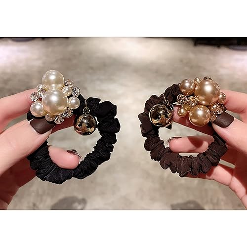 Miniatura 6 de Lazo elástico de cristal para el cabello, exquisito soporte para cola de caballo, accesorios para el cabello hechos a mano, cuerda para mujeres y