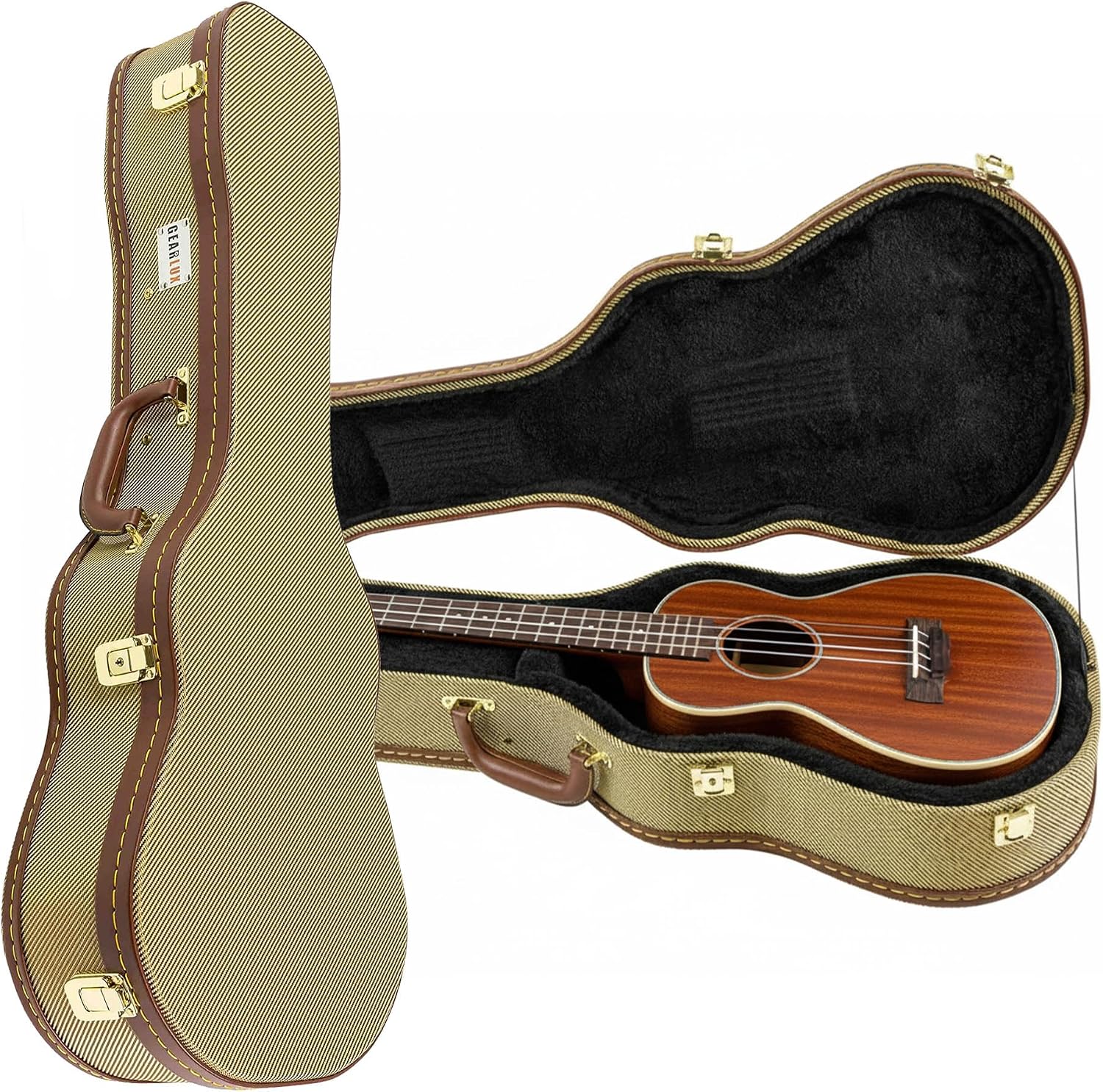 Gearlux Polyfoam Tenor Ukulele Case - Tweed