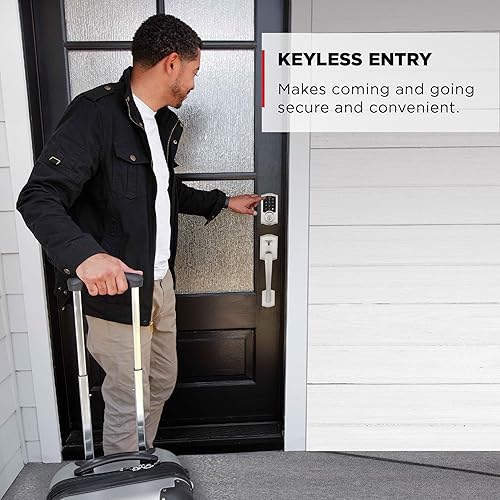 Miniatura 3 de Kwikset SmartCode 270 - Cerradura de puerta electrónica sin llave con bloqueo automático, códigos de usuario personalizados, seguridad avanzada en