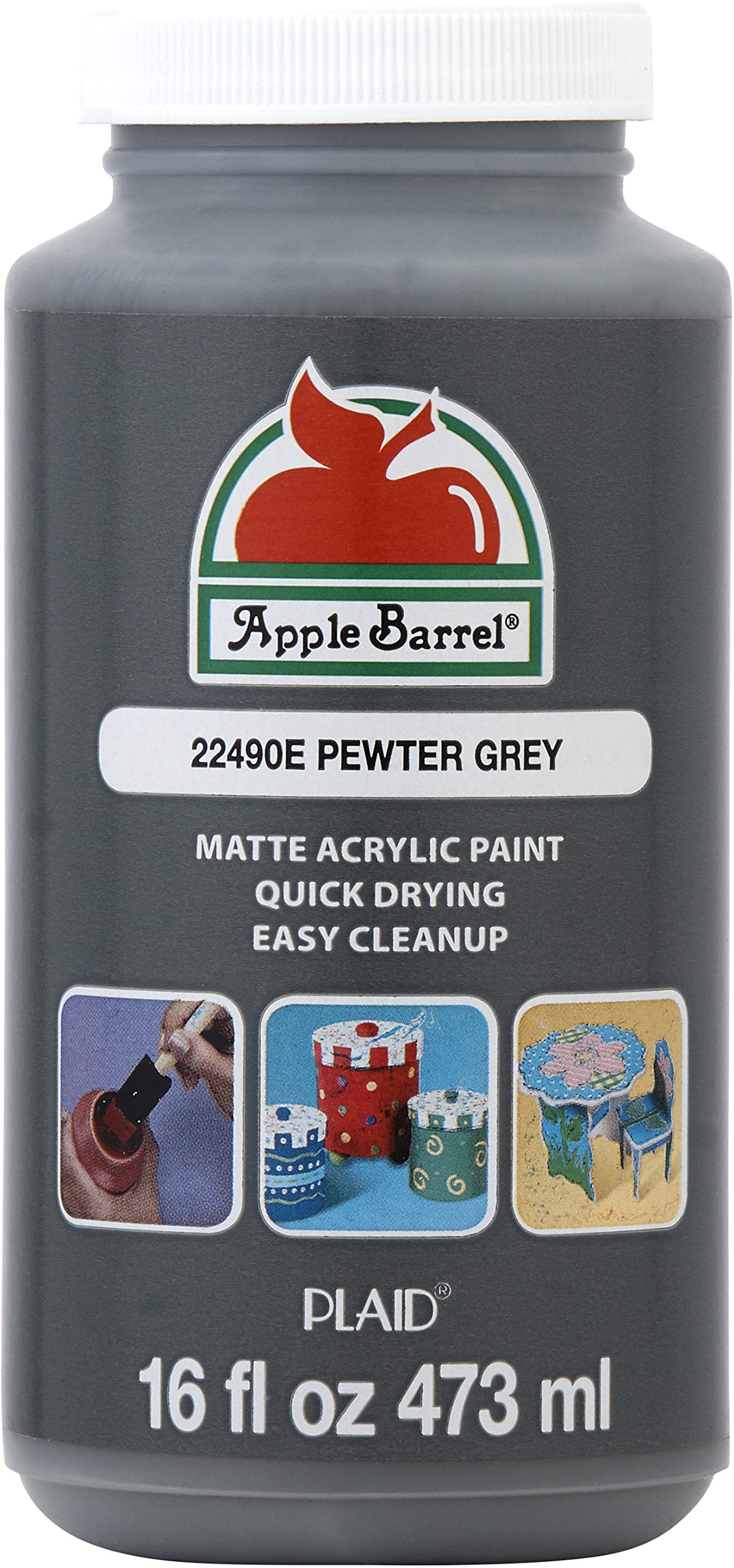 Apple Barrel ACRYLIC PAINT, 16 oz, Pewter Grey