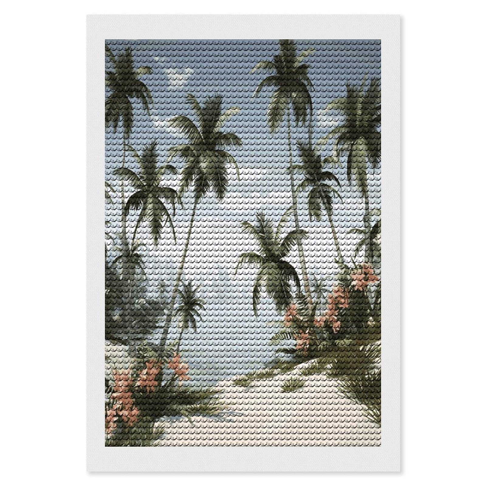 LDGSUPH Tropical Palm Trees Diamond Painting Kits for Adults Paint with Diamond Pictures Art DIY Full Drill Diamond Dots Painting Personalized Diamond Photo for Home Wall Decor Gift 8"x12"