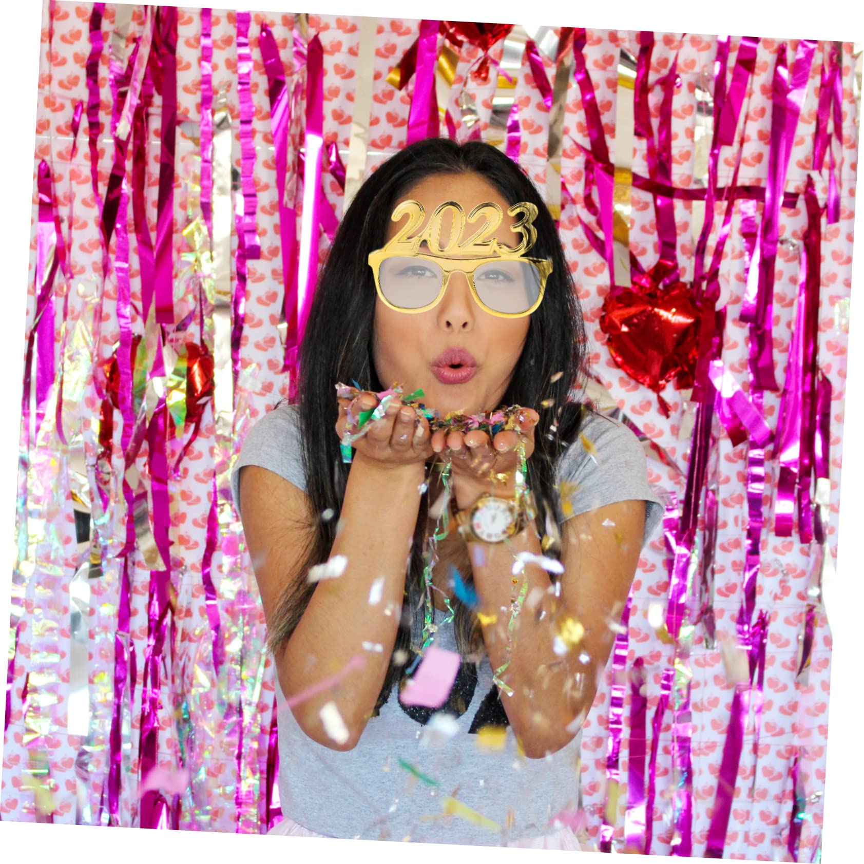 Alipis Number Glasses Frames for New Year Party 2023 Novelty Party Eyewear Attractive and Comfortable Plastic Eyeglasses 1 Pair