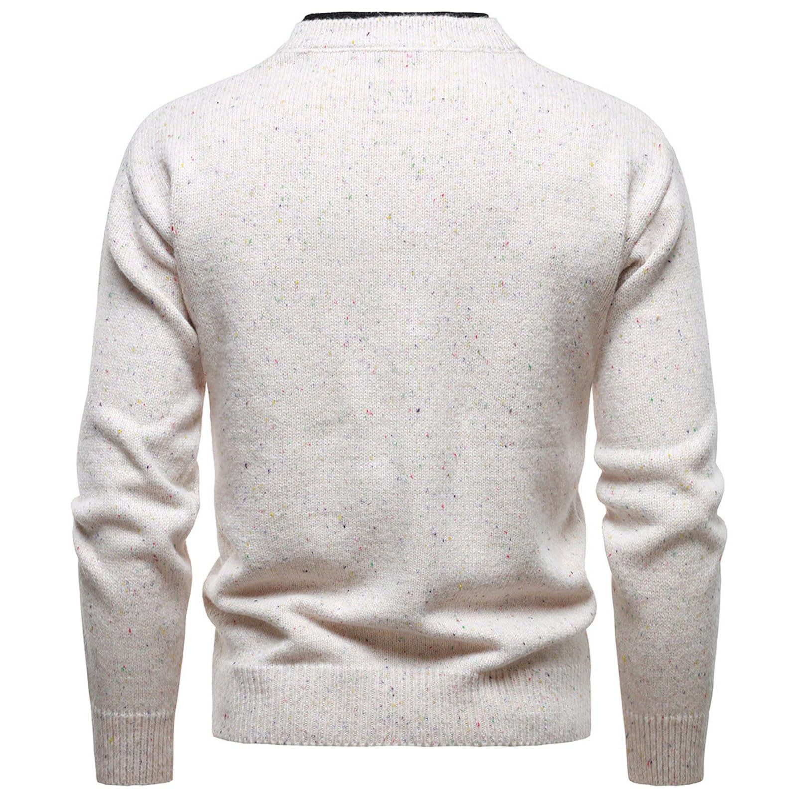 Generisch Jersey de punto fino para hombre, 2 en 1, cuello redondo, punto fino, sudadera de negocios, básica, jersey de punto cálido
