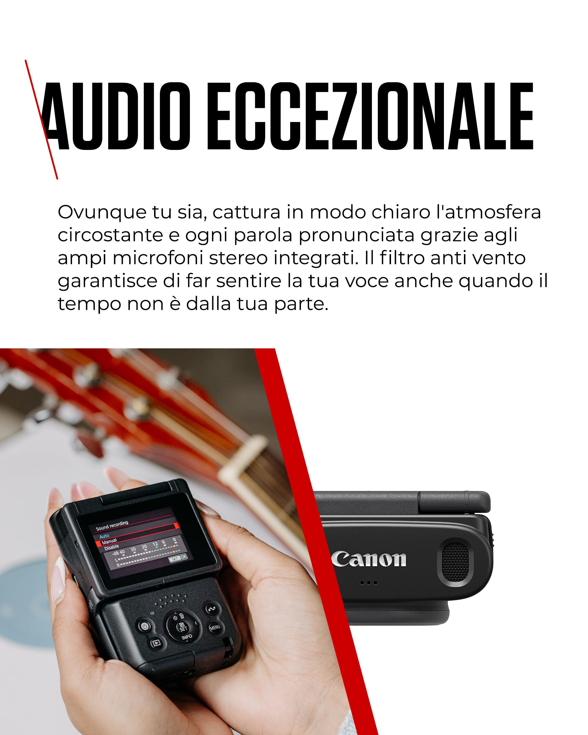 Canon PowerShot V10 Starter Kit per Vlogging - Videocamera 4K UHD Tascabile - Videocamera Digitale con Bluetooth, Wi-Fi - Schermo Inclinabile, Microfoni Stereo, Filtro Anti Vento, Nero