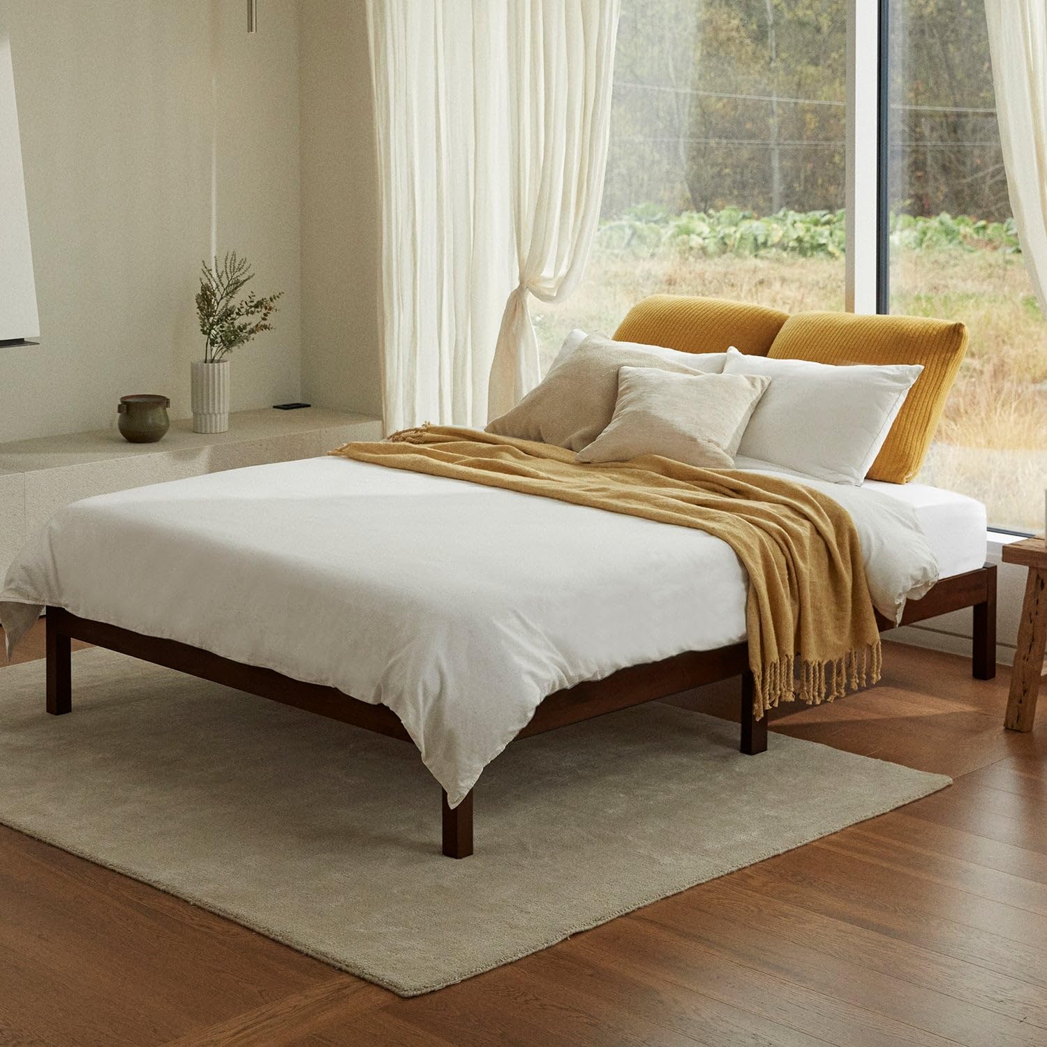 LIFEMENT Twin Classic Wood Platform Bed Frame, Noise Free, Under Bed Storage, No Box Spring Needed, Easy Assembly