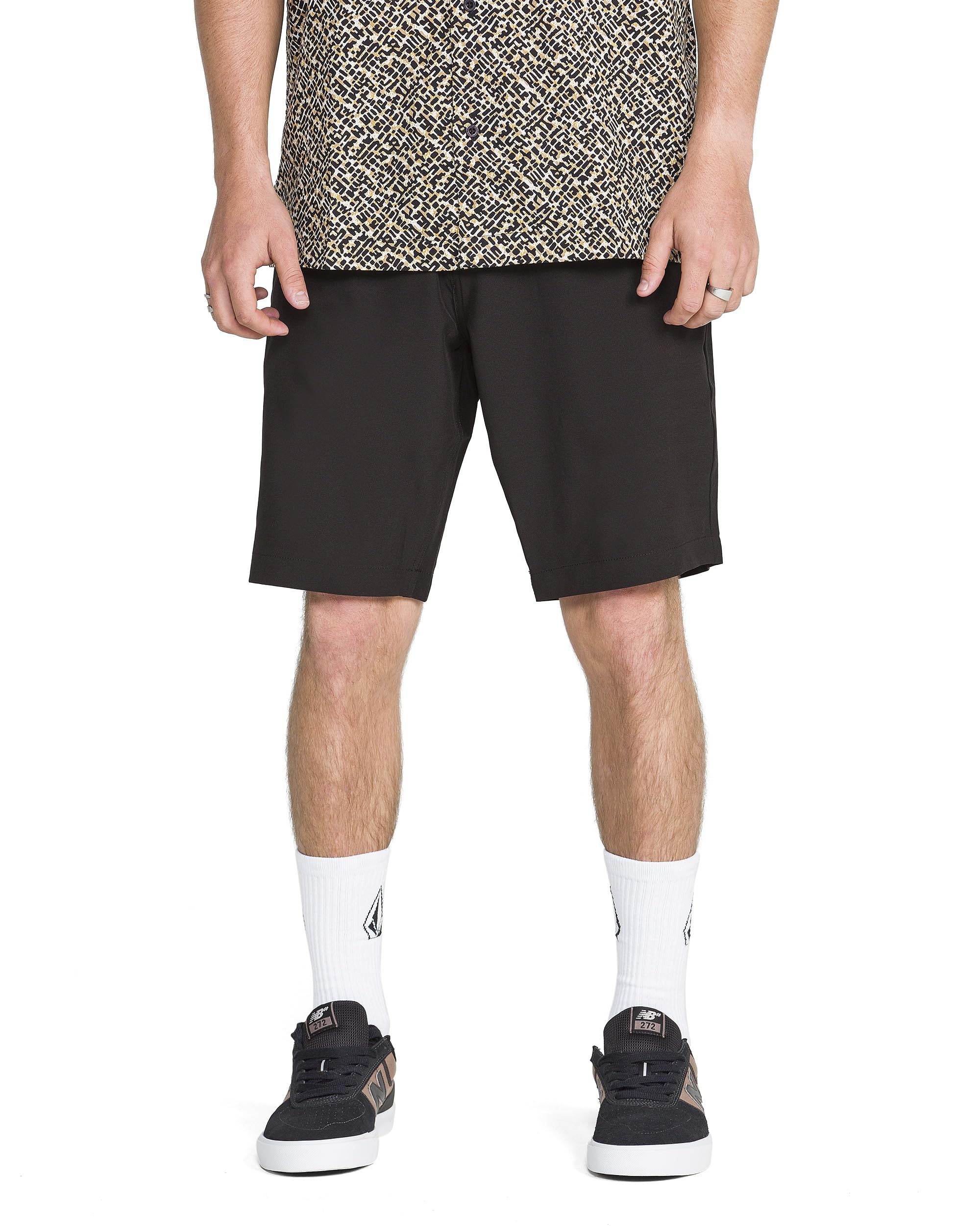 Volcom Men's Black Kerosene 21" Hybrid Chino Shorts Casual, 34