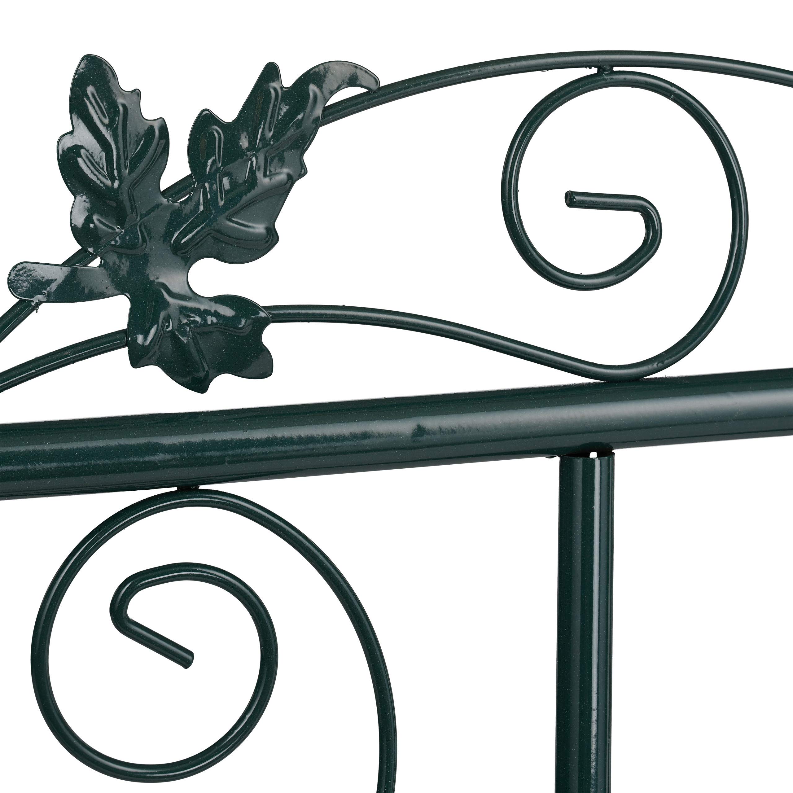 Relaxdays, vert foncé Arche de rosiers porte, Arcade, treillis plantes grimpantes, tuteur métal, 230 x 113,5 x 36,5 cm