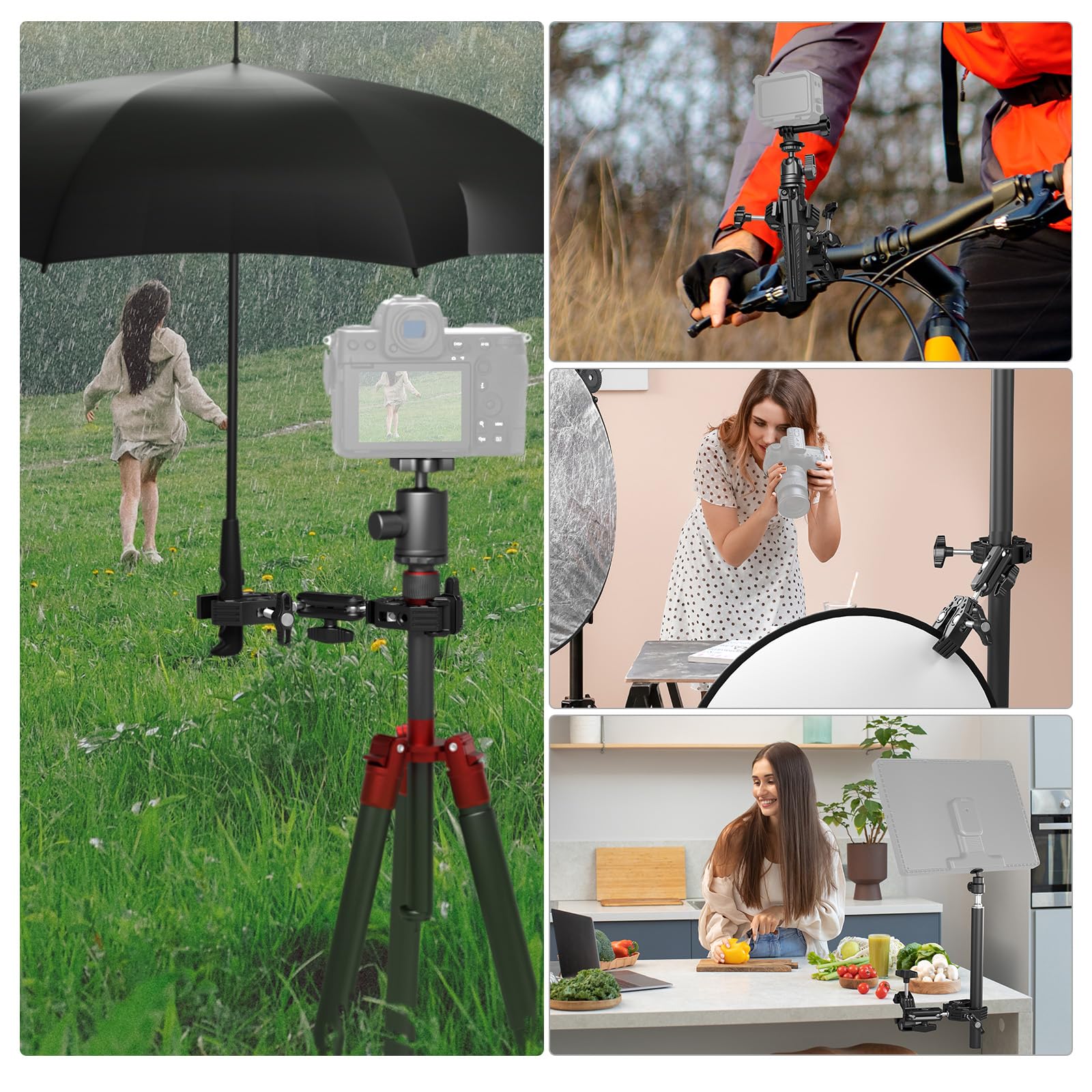 Soporte De Manillar Para Cámara Leopacat - Ajustable 0-60°, Para Bicis Y Motos, Compatible Con Insta 360