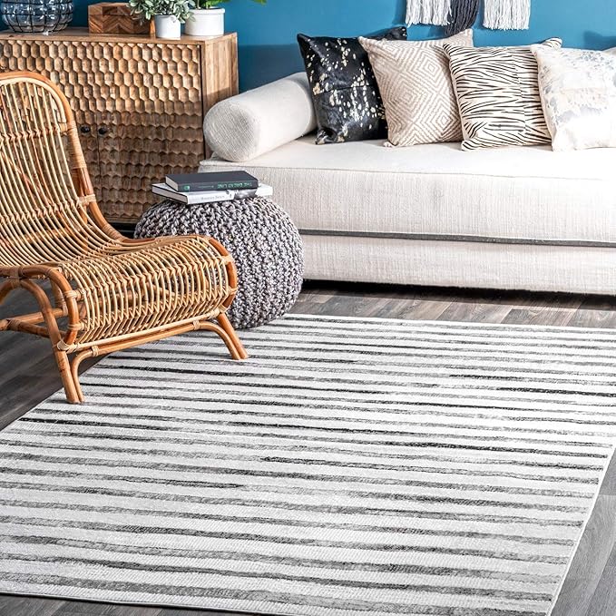 nuLOOM Cassidy Abstract Stripes Area Rug, 8x10, Grey Home