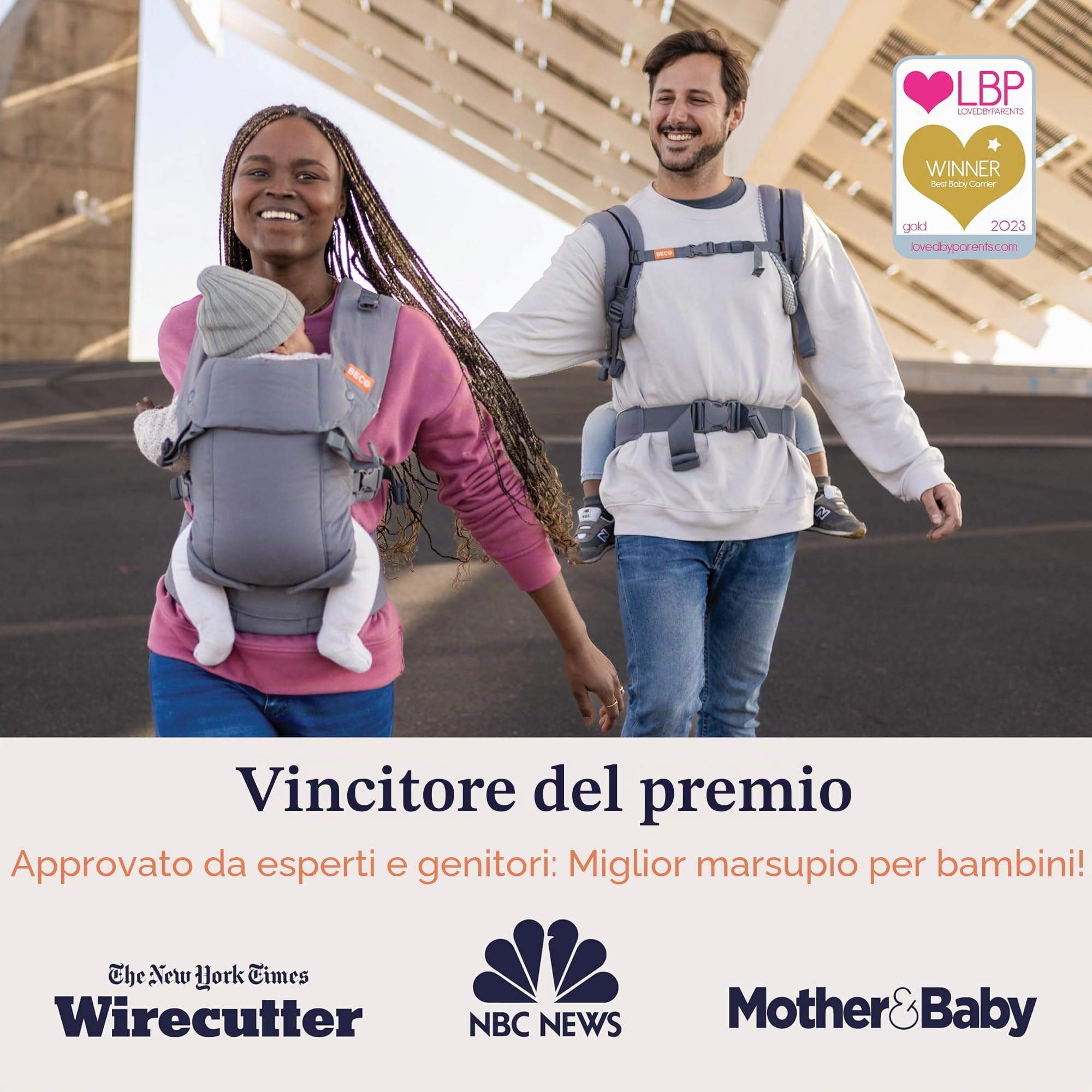 Beco Gemini Marsupio Neonato Ergonomico, 3-16 kg, Geo Floreale | 4 Posizioni Ergonomiche: fronte mamma, fronte mondo, fianco e schiena, Seduta Regolabile, certificato Sano per le Anche.
