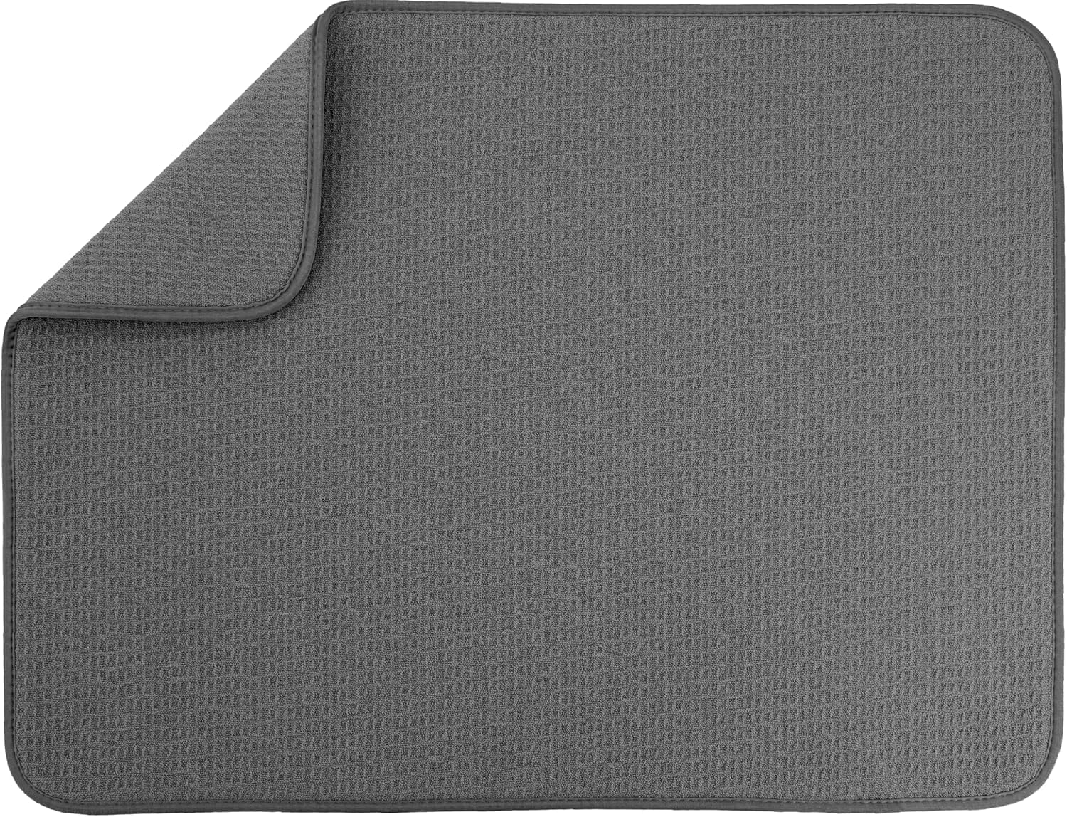 Microfibre Dish Drying mat XXL for Kitchen Draining Board Mat Washing Up Drying Mat Super Absorbent Quick Drying 46 x 60 cm Black Charcoal Grey