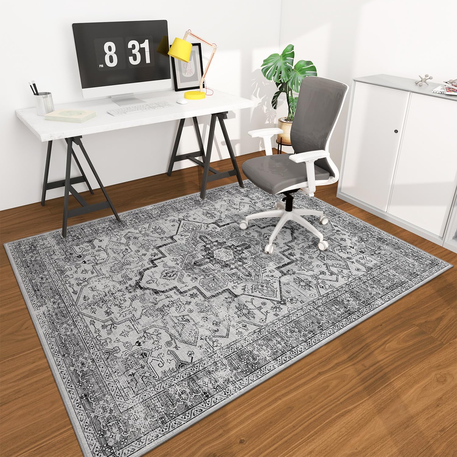 chakme Office Chair Mat for Hardwood Floor, 72"x48" Easy Glide Computer Desk Mat Protector for Rolling Chair Under Desk Rug Nonslip Backing, Machine Wash, (Boho)