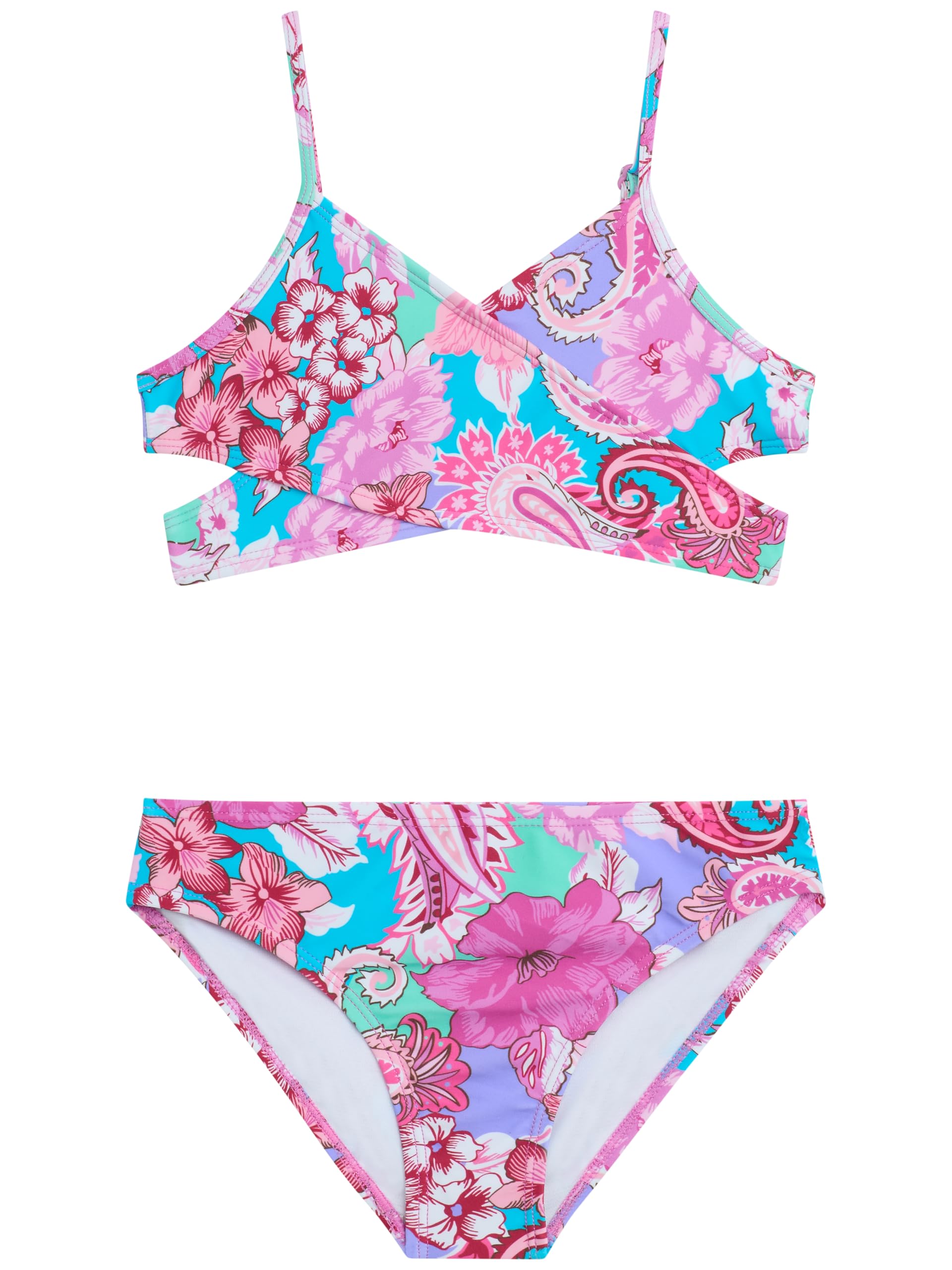 Kanu Surf Girls' Coral Reef Beach Sport Wrap Around Bikini 2-piece Swimsuit