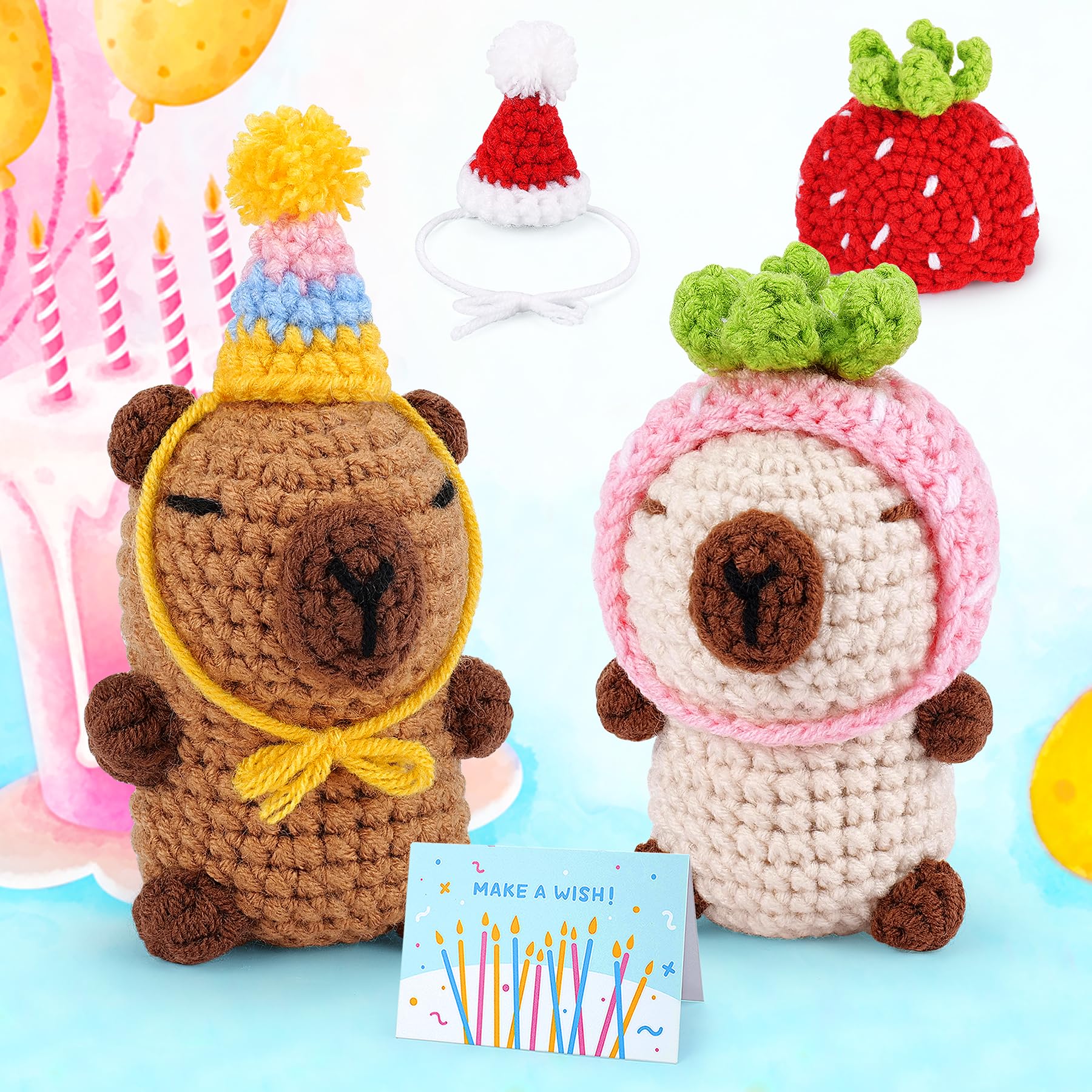 OLHKYN 6Pcs Crochet Kit For Beginners, 2025 DIY Craft For Adults And Kids Great Gift For Crochet Lovers Crocheting Animal Kits With Step By Step Videosyarncrochet Hookbirthday Holiday Gift