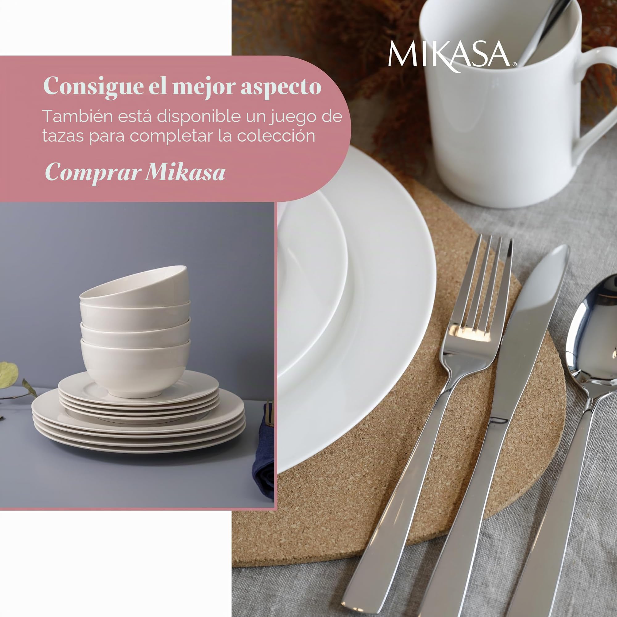 Mikasa Egret Juego de tazas de porcelana fina, 4 tazas blancas clásicas para té y café, 380ml - Caja de regalo y aptas para lavavajillas
