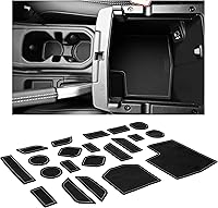 Vista 32 de CupHolderHero Compatible con accesorios Jeep Wrangler JK 2011-2017, insertos interiores antideslizantes antipolvo, tapetes de revestimiento