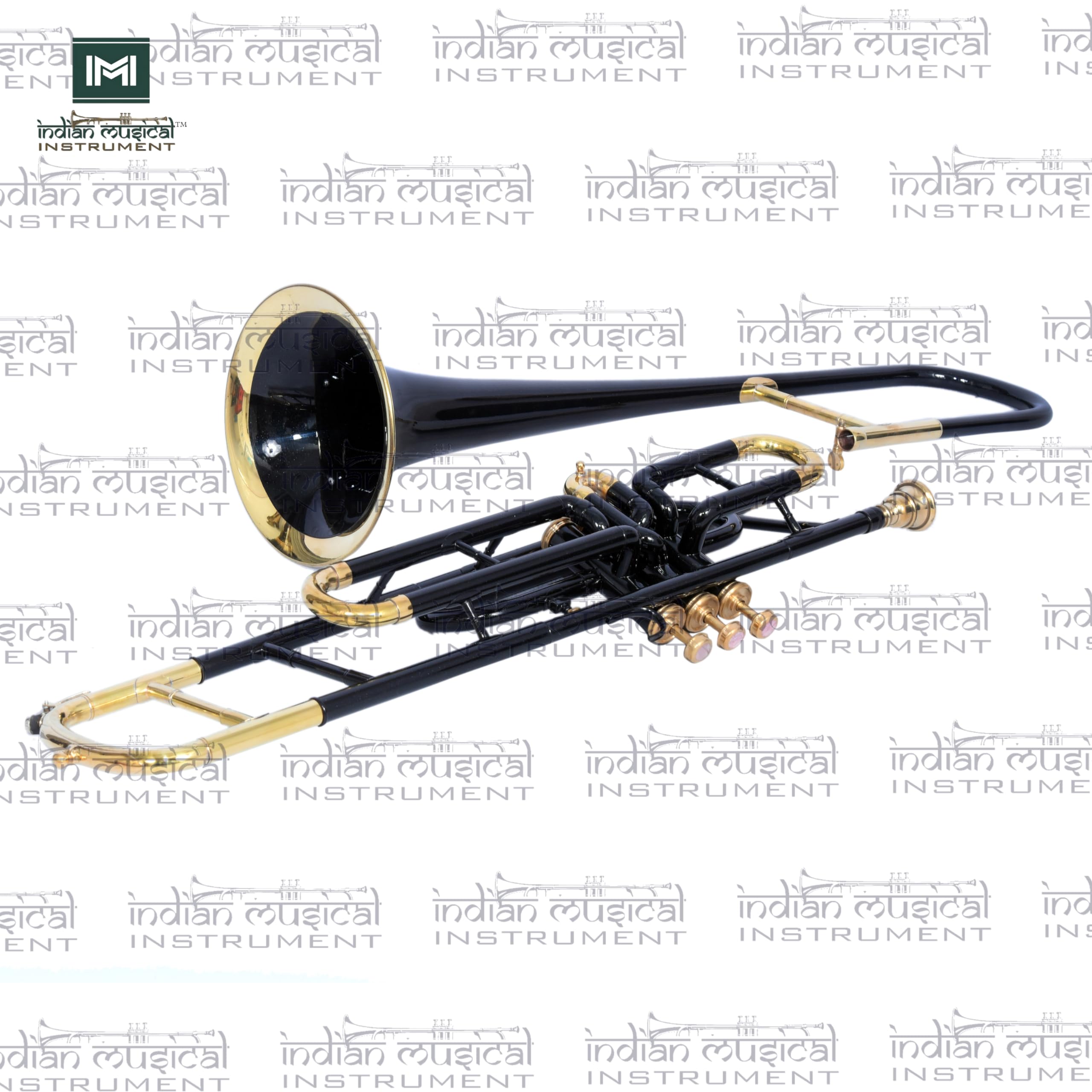 Valvola trombone, passo BB, qualità in ottone con custodia per il trasporto e bocchino incluso (oro nero)
