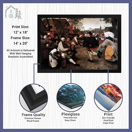 Miniatura 2 de Lost Cabin Pieter Bruegel the Elder the Campesant Dance de Pieter Bruegel Imprimir marco plano negro Reproducción de pinturas de obras de arte