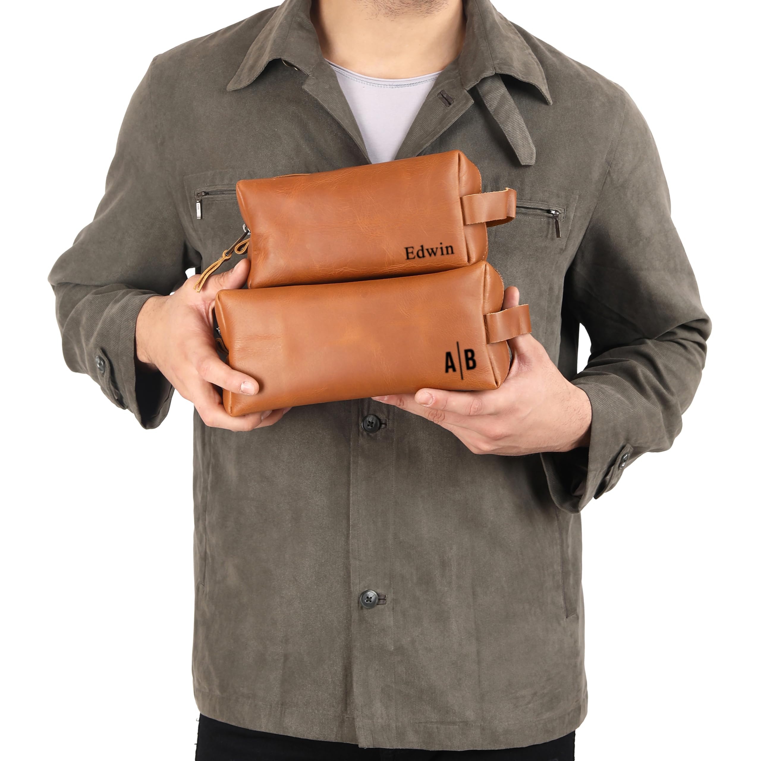 Luxe-Range Leather Toiletry Bag, Personalized Travel Kit, Groomsmen Gift, Men's Shaving Bag, Father's Day Gift, Wedding, Anniversary