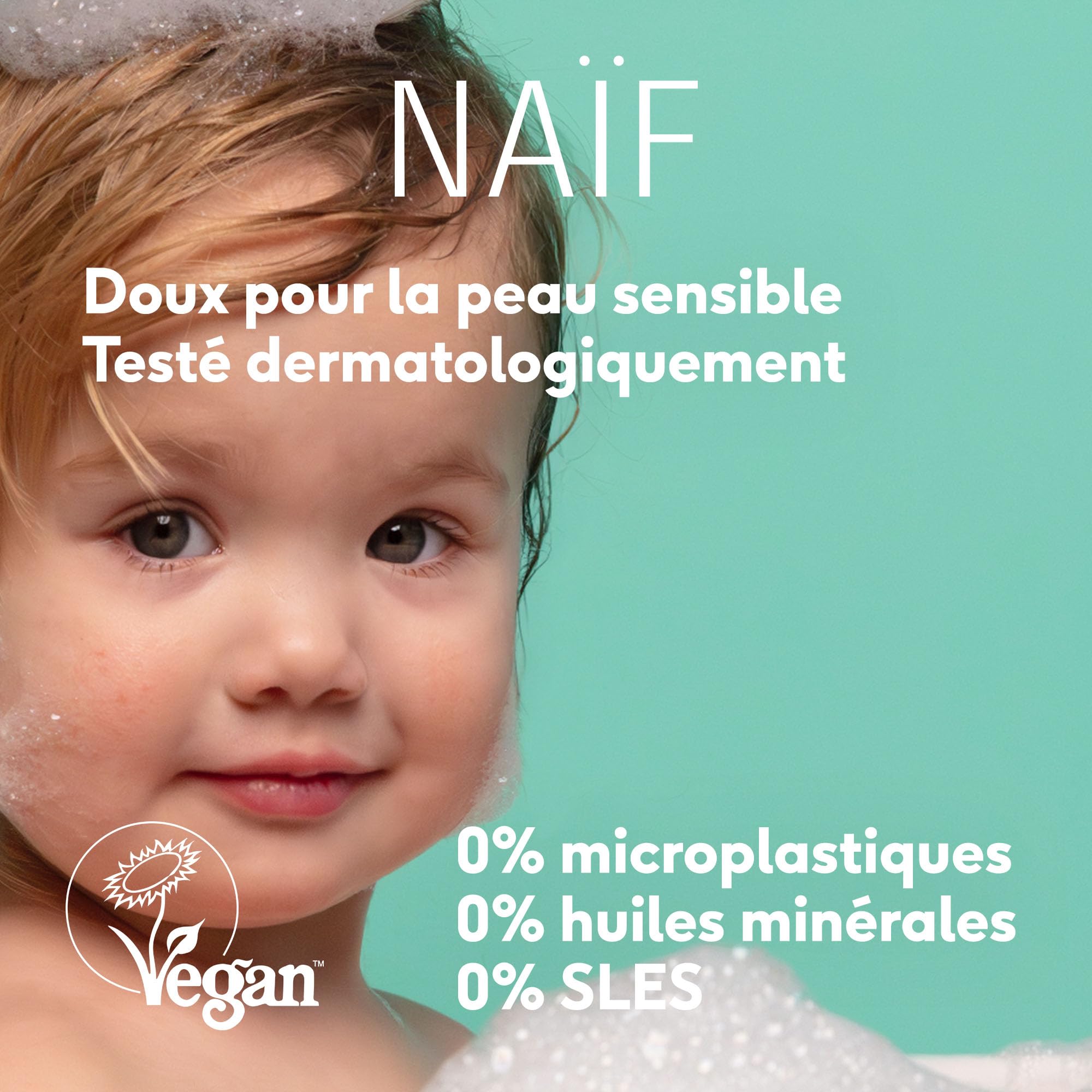 Naïf - Lingettes humides sans plastique - 162 lingettes (3 x 54 lingettes) - Soin des fesses, du corps et du visage de bébé - 99% d'eau - 0% de parfum et d'alcool