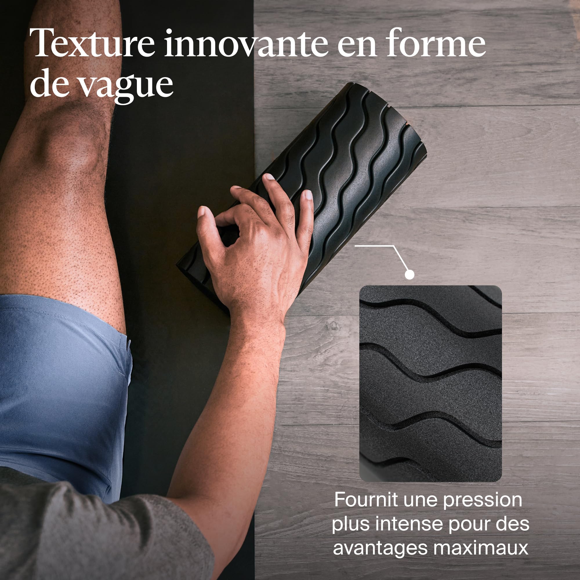 Wave Roller Série Wave - Rouleau vibrant conçu pour le corps et les grands groupes musculaires - Conçu pour les athlètes - Doté de 5 fréquences de vibration personnalisables dans l'appli Therabody