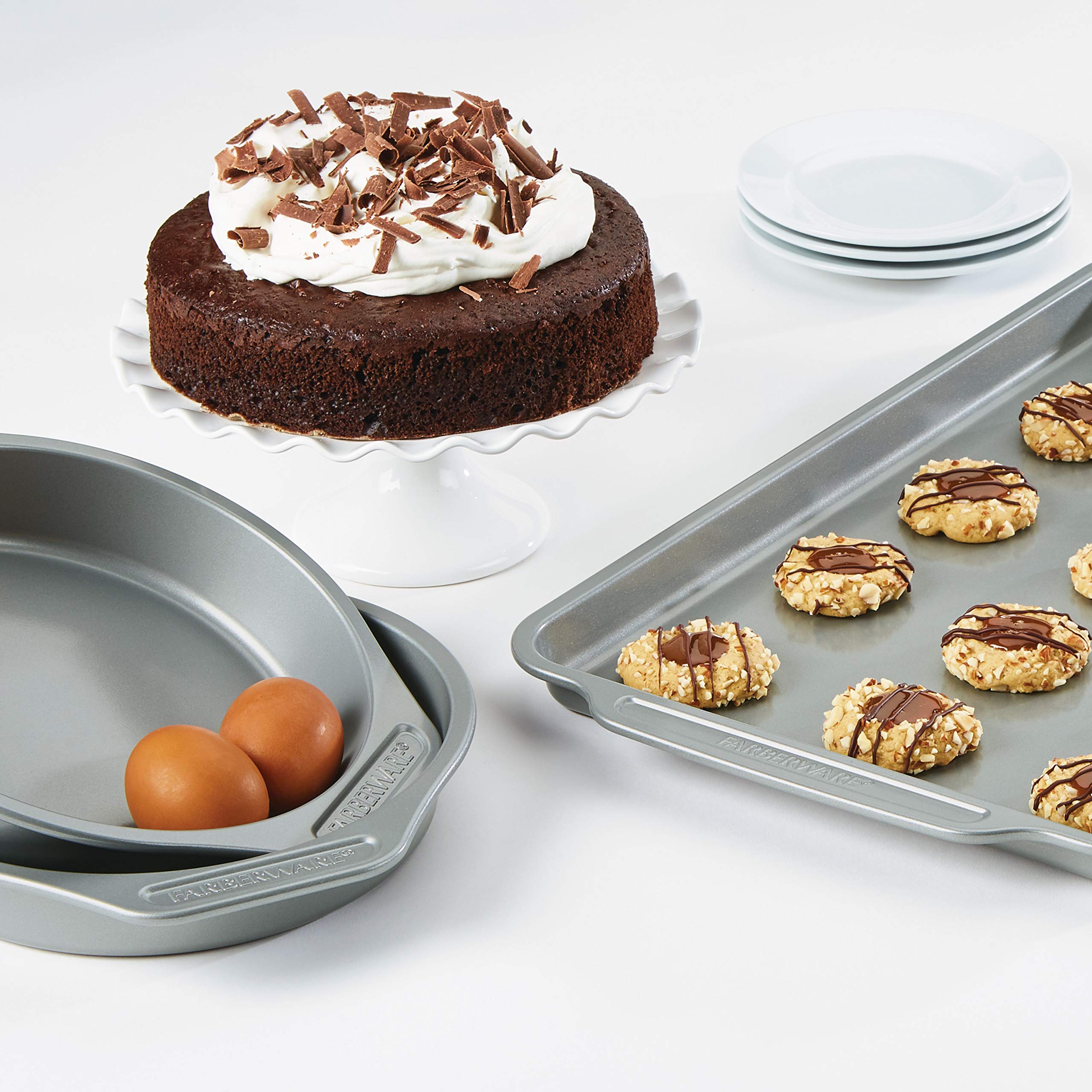 2 Teglie Per Biscotti Antiaderenti Farberware – 28,9x43,2 Cm, Resistenti Al Calore Fino A 450°C