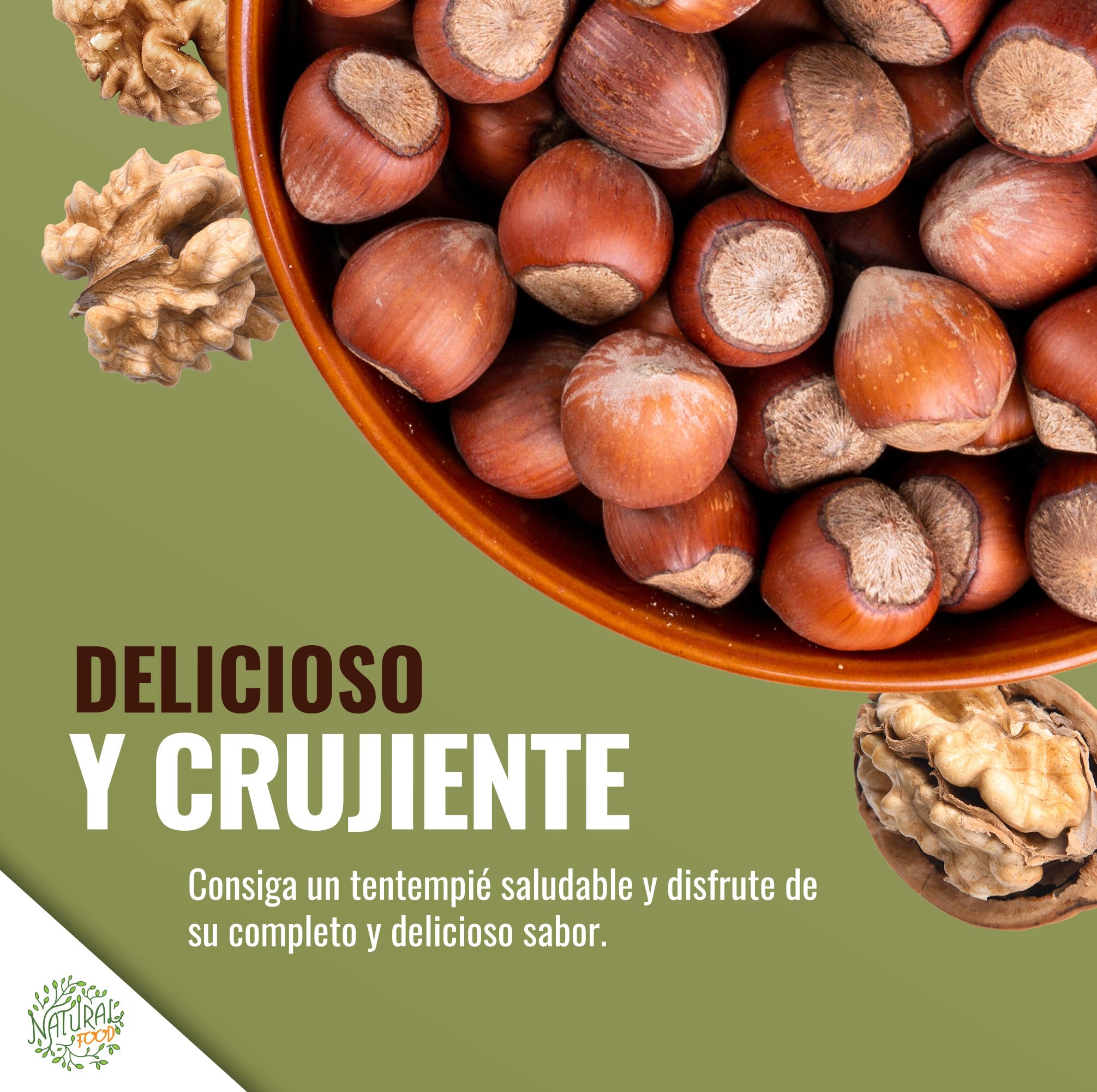 Natural Food – Nueces y Avellanas con Cáscara – 2 x 5 kg – Surtido de Frutos Secos, Tamaño Grande – Deliciosos Frutos Secos para Snacks, Postres, Muesli y Repostería