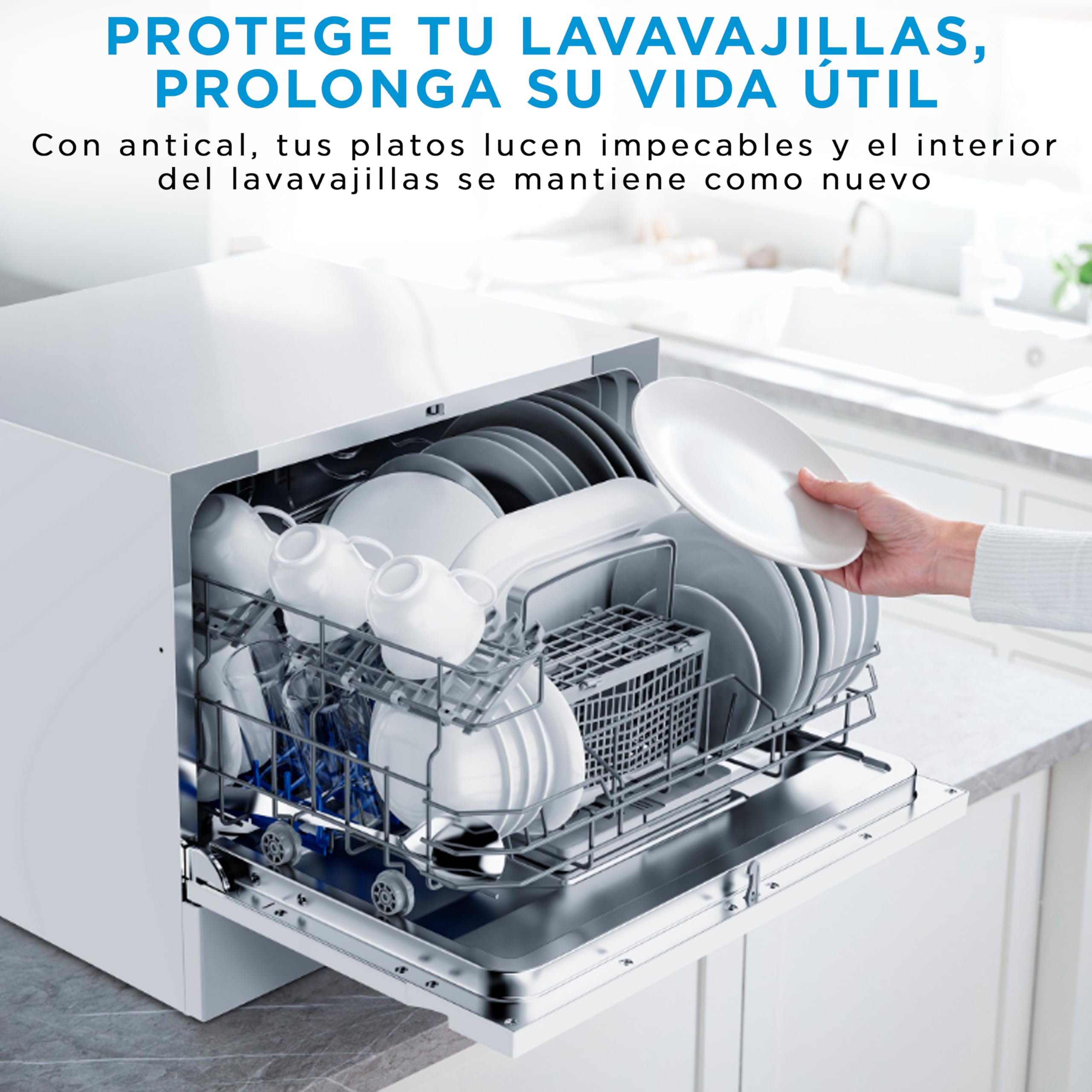 Midea Lavavajillas Pequeño Blanco 55 cm para 6 servicios - Lavavajilla Compacto y Portatil sin Instalación - Lavaplatos con Programa Eco Ahorro, Filtro Antibacterias y Programación Horaria — view 9