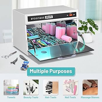 Amazon.com: BYOOTIQUE 13L Nail Tool Cleaning Machine Cabinet 275nm