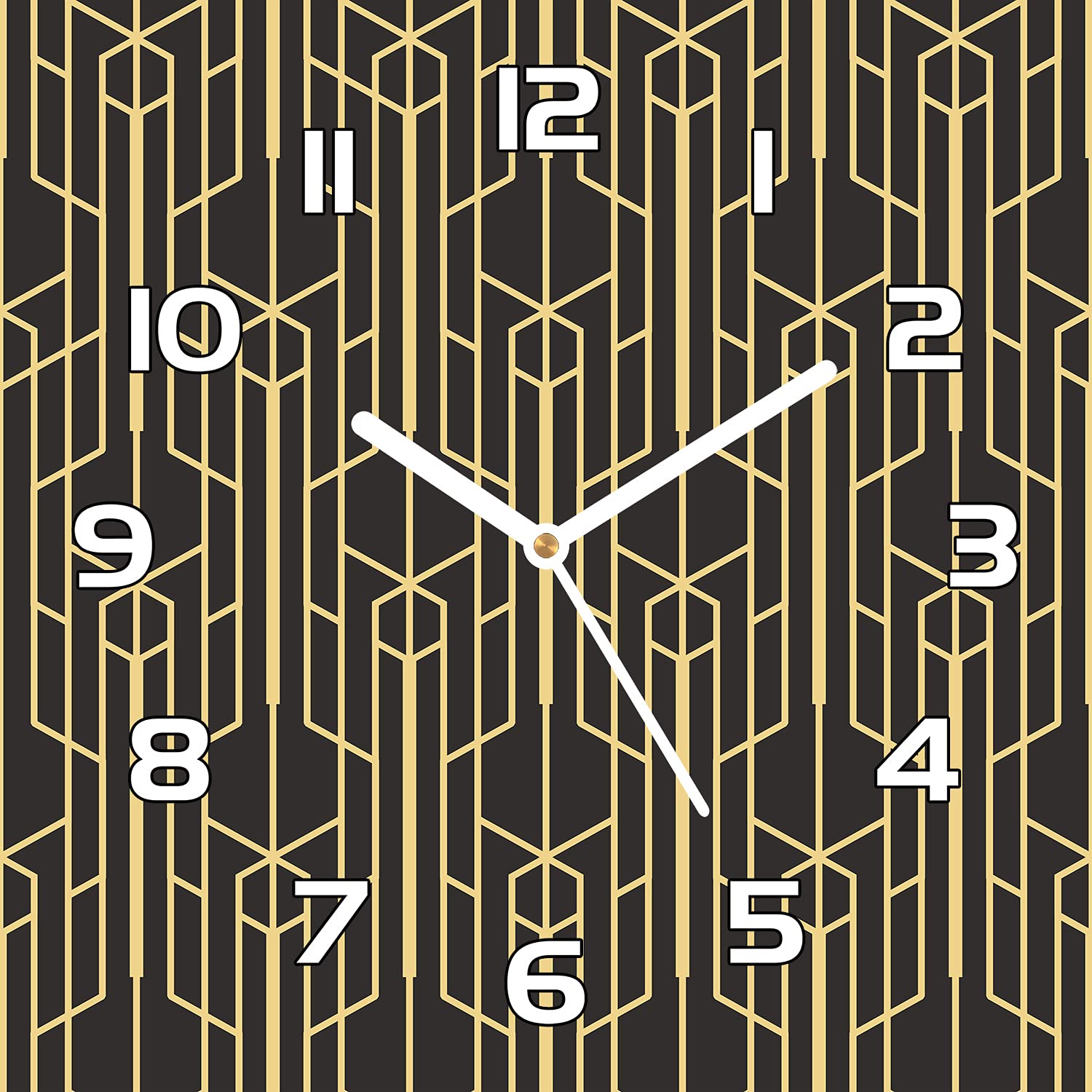 Horloge murale en verre cuisine salon moderne 30x30 cm aiguilles blanches