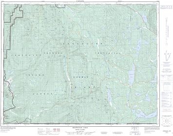Brewster Lake - 92 K/4 - British Columbia - 33.25" x 26.25" Laminated Wall Map
