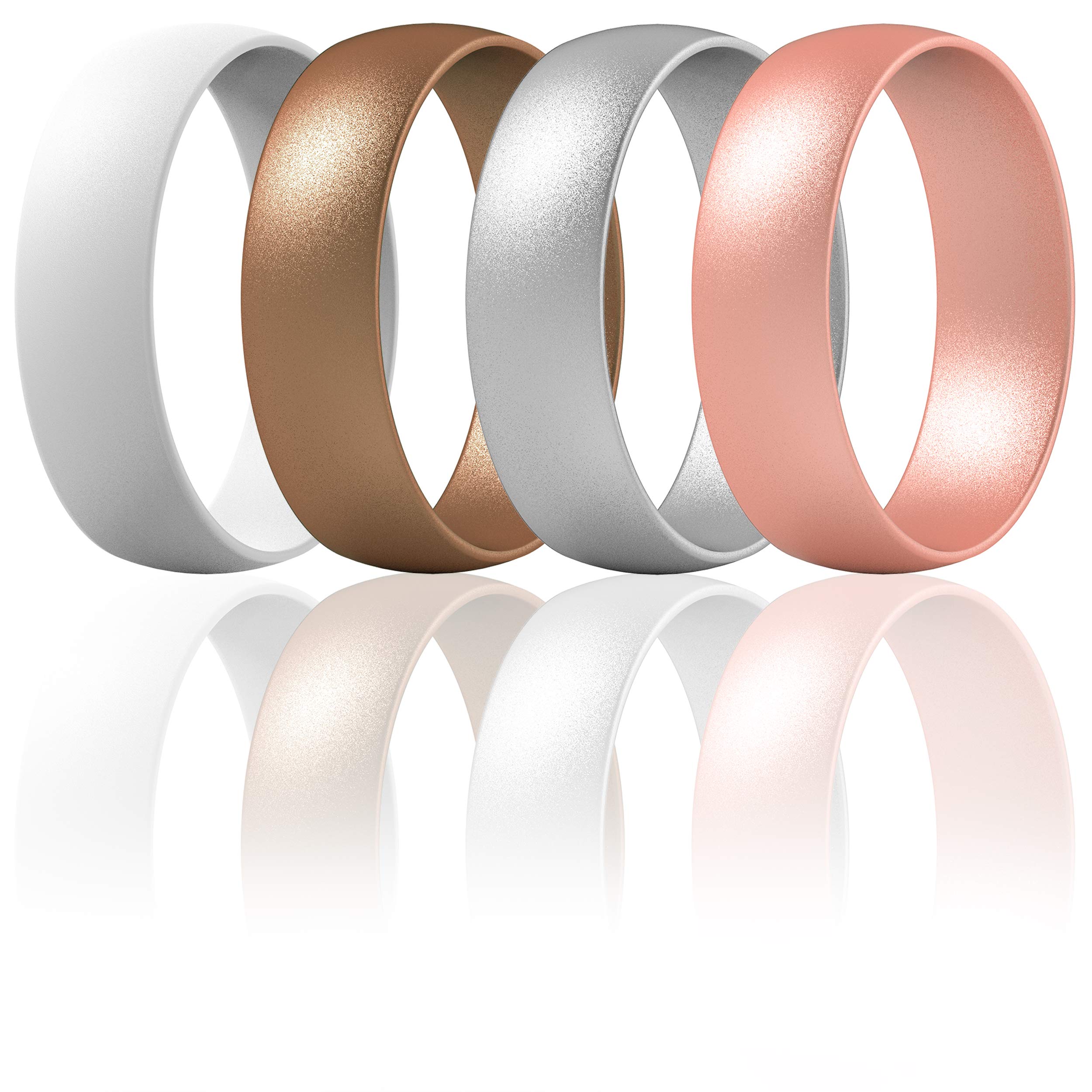 ThunderFitSilicone Wedding Ring for Men & Women, 6.3mm Wide - 1.65mm Thick