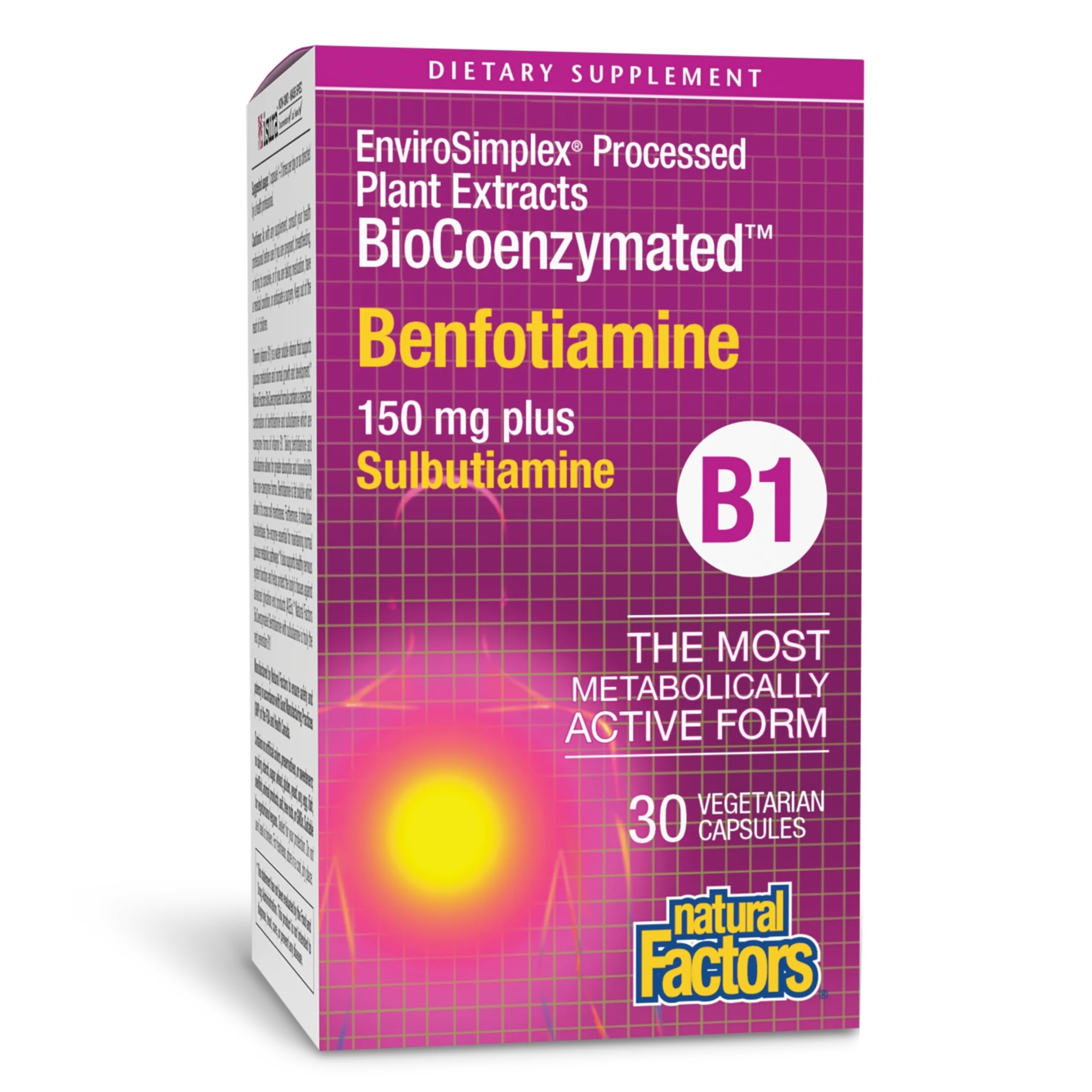 BioCoenzymated Benfotiamine Vitamin B1, 30 Vegetarian Capsules