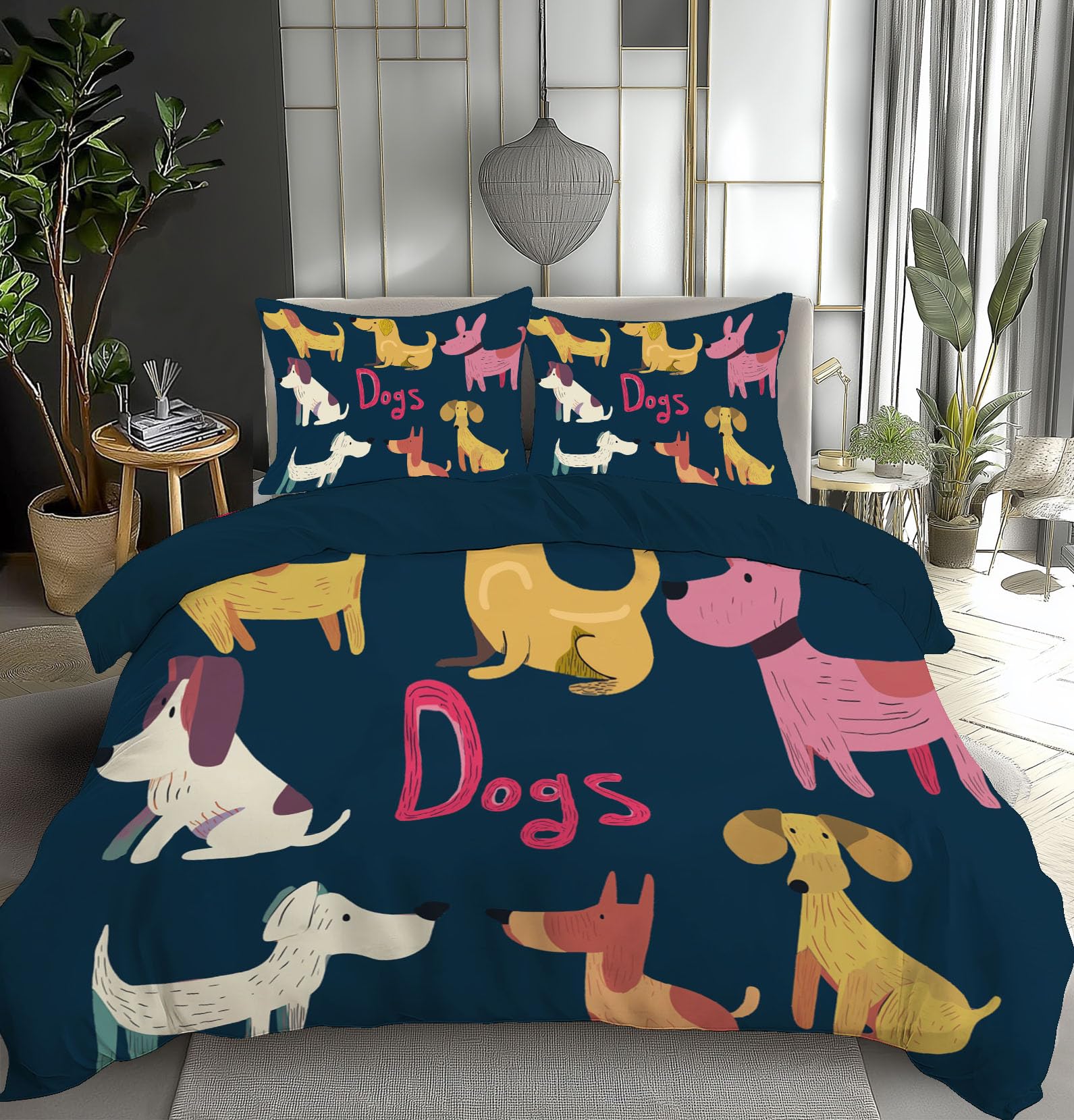Housse de Couette Chien pour Chambre d'Enfant Motif Dessin Animé