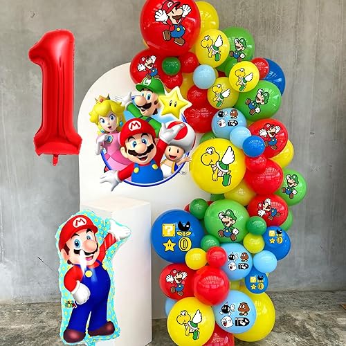 Miniatura 5 de 26 globos de Mario para los amantes de los Super Bros, suministros de fiesta de Mario para decoraciones de Mario
