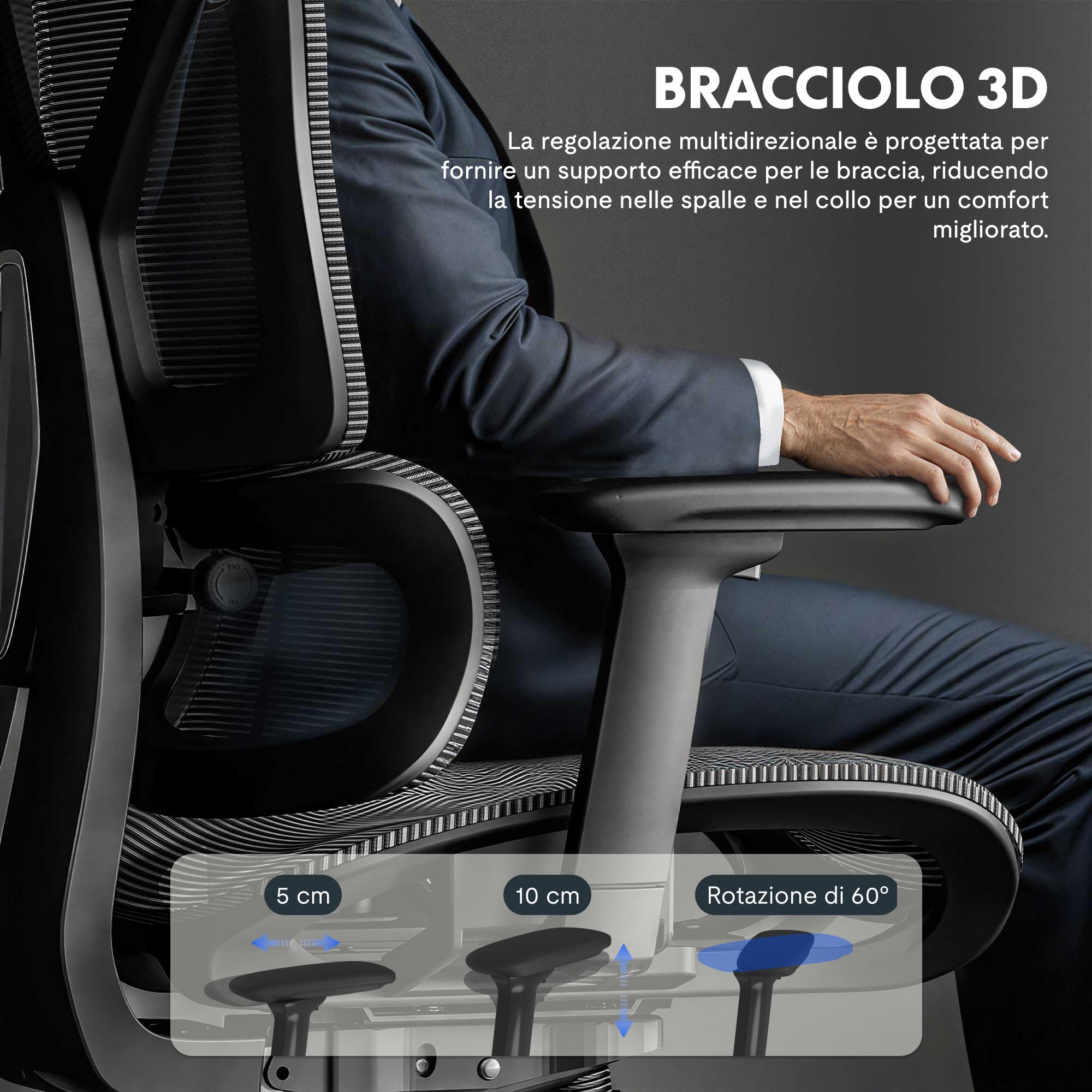 FLEXISPOT ErgoX – Sedia ergonomica da ufficio in rete con poggiapiedi, poggiatesta 3D, supporto lombare, schienale 5D regolabile, braccioli 3D, seduta traspirante, ruote, 130 kg