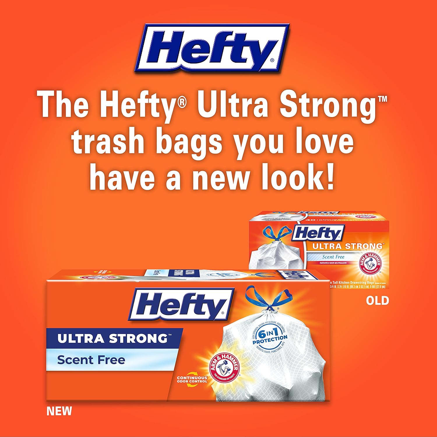 Hefty Ultra Strong Tall Kitchen Trash Bags, Unscented, 13 Gallon, 110 Count : Everything Else
