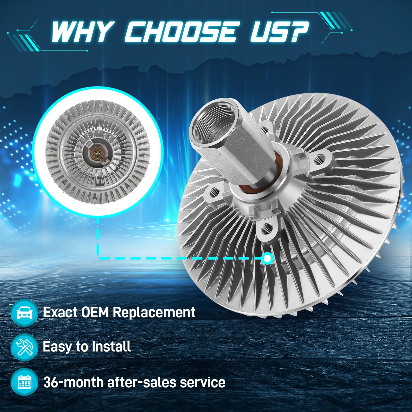 IRONTEK 2748 Engine Cooling Fan Clutch Fit for Dodge 2002-2008 RAM 1500 3.7L 4.7L 5.9L Radiator Fan Clutch 52028789AE 920-2230 | Compatible for Dodge 2002-2008 RAM 1500 V6 3.7LV8 4.7L; Replac product thumbnail 5