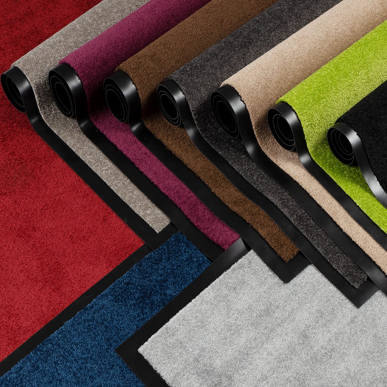 Schmutzfangmatte Performa XXL Zuschnitt - Türmatte Sauberlaufmatte Fußabtreter - Fussmatte Teppich - für Flur Eingang Eingangsbereich - rutschfest & in vielen Farben (Grün 41, 90 x 300 cm)