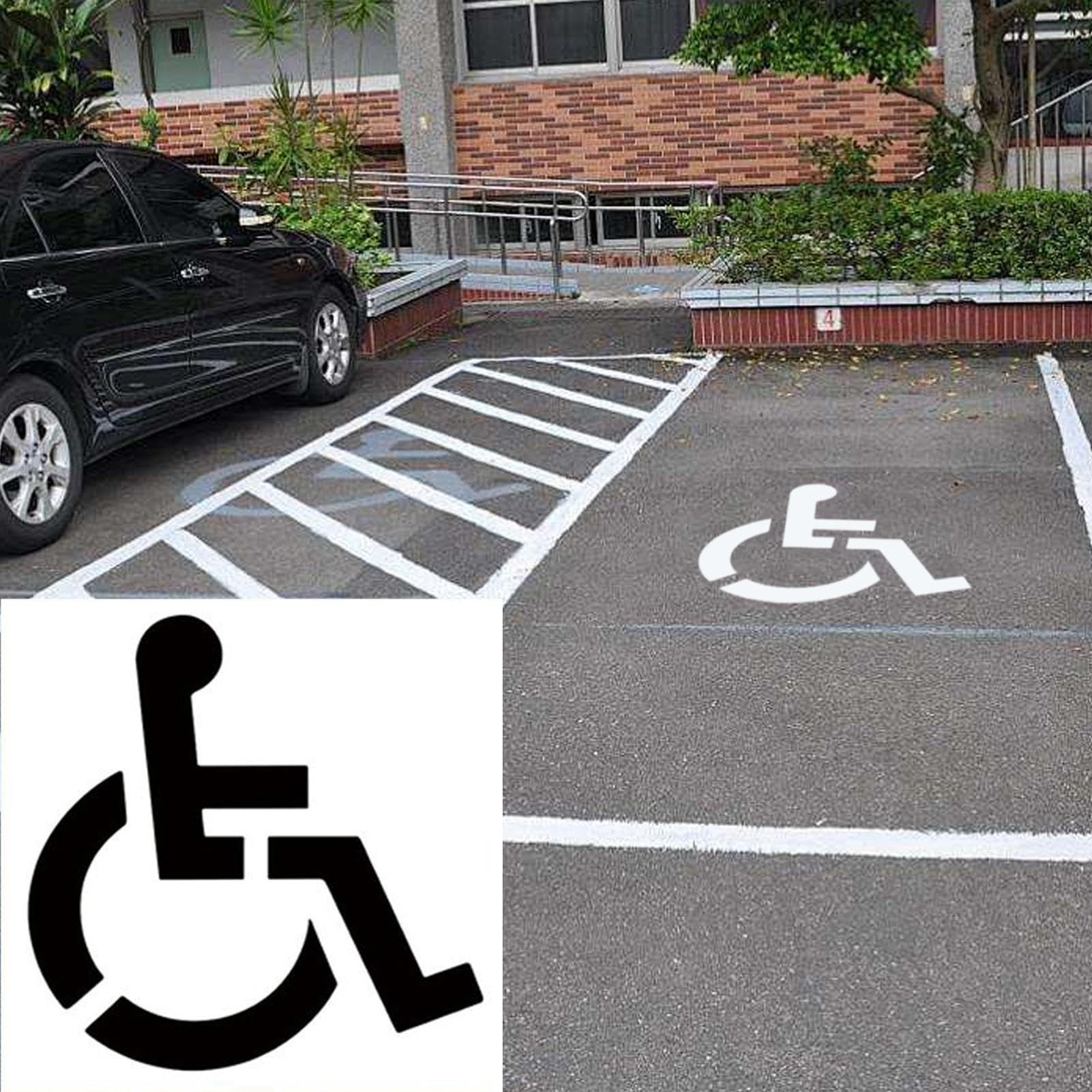 Pochoir Parking Handicapé Panneau Handicapés Haute Visibilité Résistant Aux