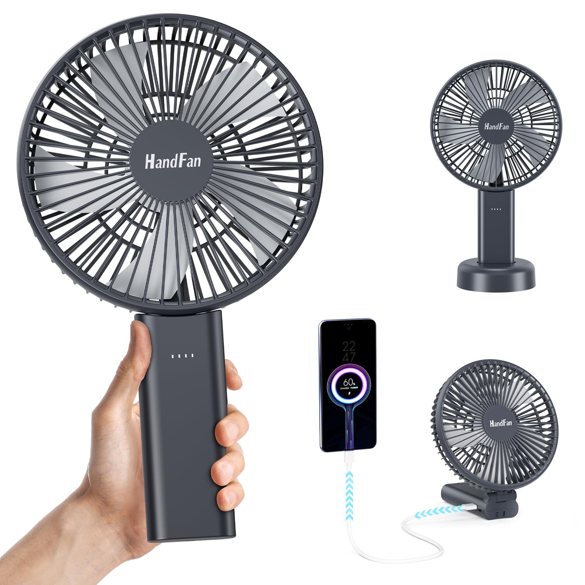 Amazon.co.jp: HandFan 携帯扇風機 ハンディファン 扇風機小型 大きい