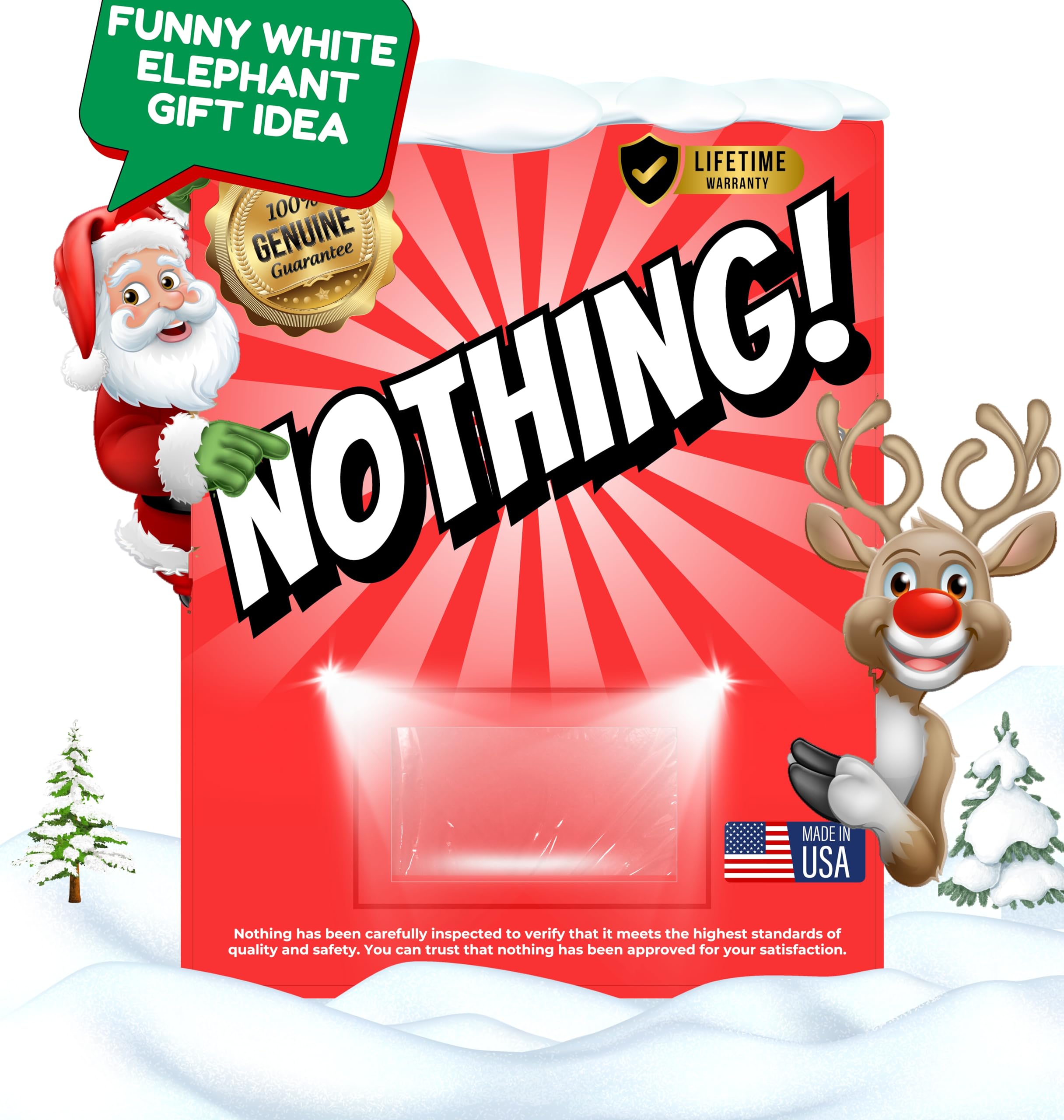 Classy Wino Divertente regalo bavaglio - Niente! - Divertente regalo vuoto per compleanni, Natale elefante bianco e scambio di regali di Babbo Natale segreto - Regalo perfetto per familiari e amici
