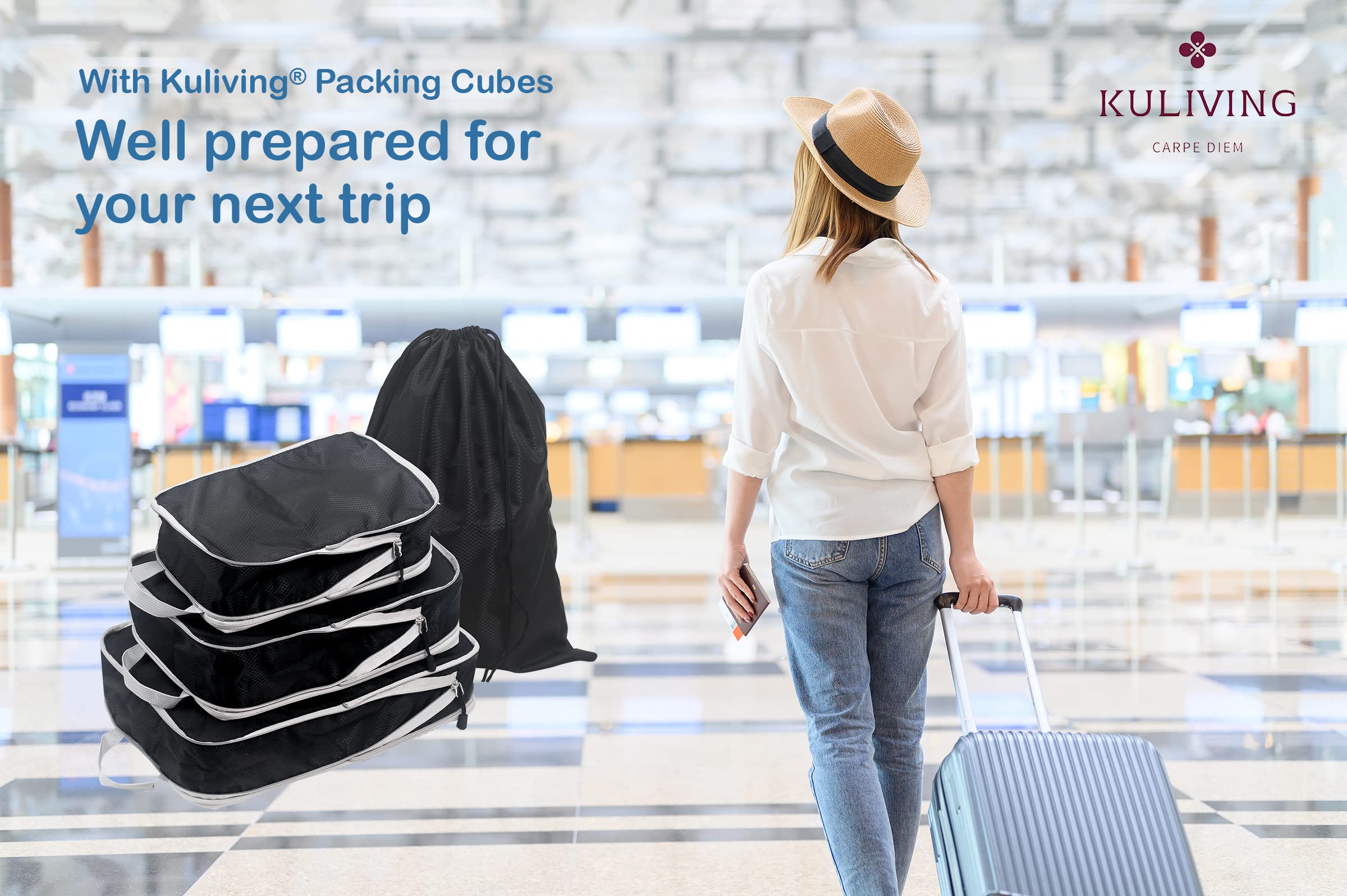 Set Cubi Compressione Viaggio - Borse Organizer Leggere Per Bagaglio - Foto 9