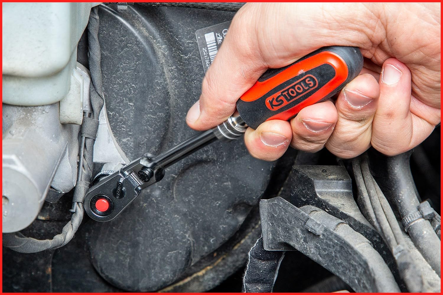 KS TOOLS 1/4" SlimPOWER telescopic-joint reversible ratchet, 72 teeth 914.1420 Couleur