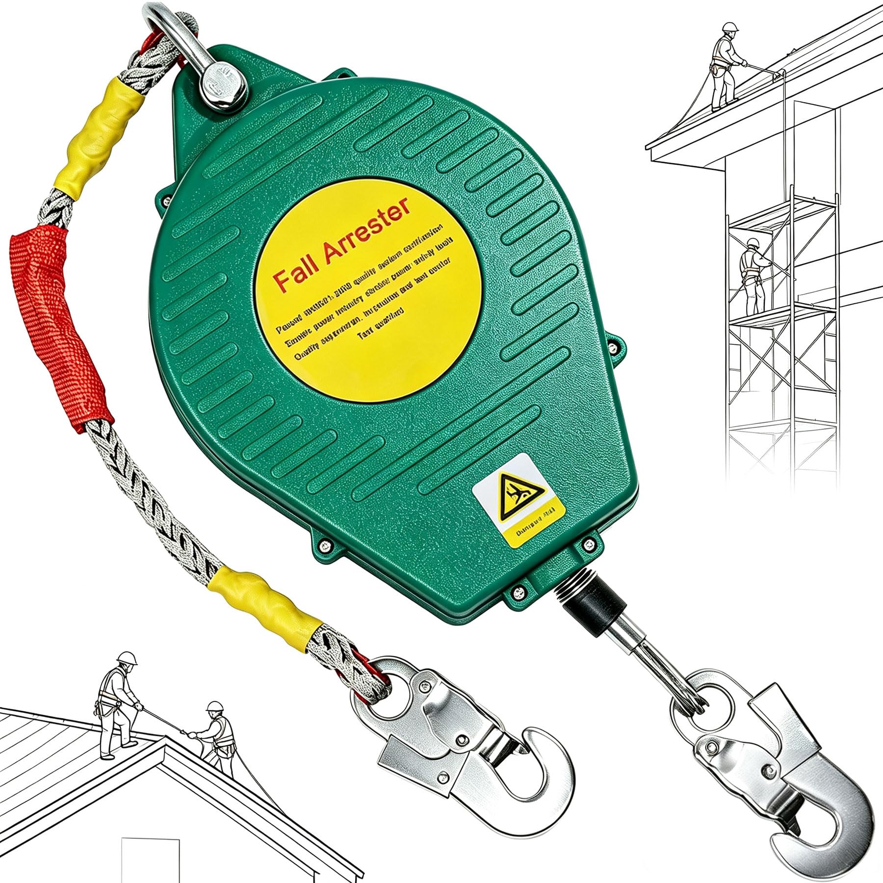 Dispositivo Anticaida Retractil 3-20m Linea de Vida Tejado 150kg(10m)