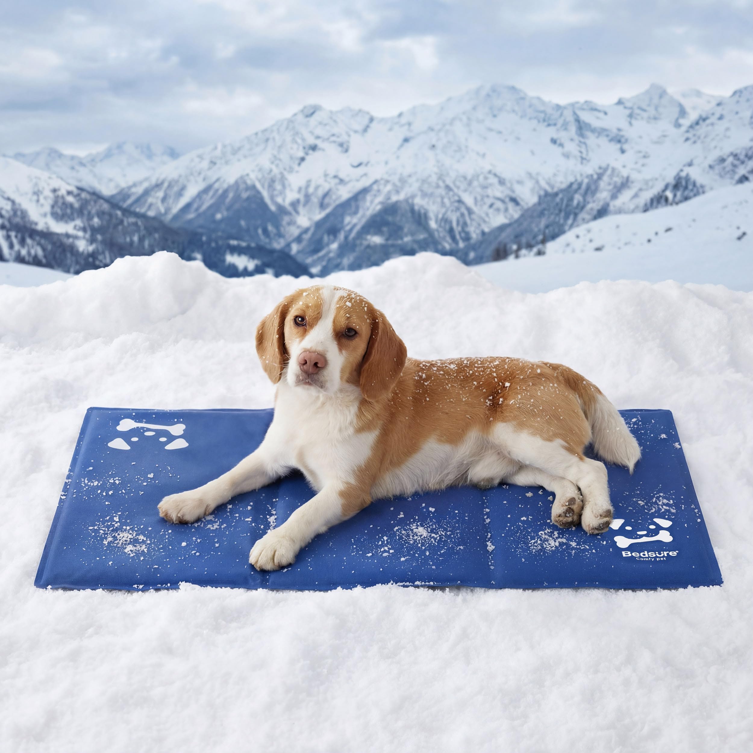 Bedsure Alfombrilla de refrigeración para perros grande – Almohadilla de gel autoenfriamiento de 50 x 90 cm con tela Oxford 300D duradera, cama portátil para perros para uso en interiores, exteriores