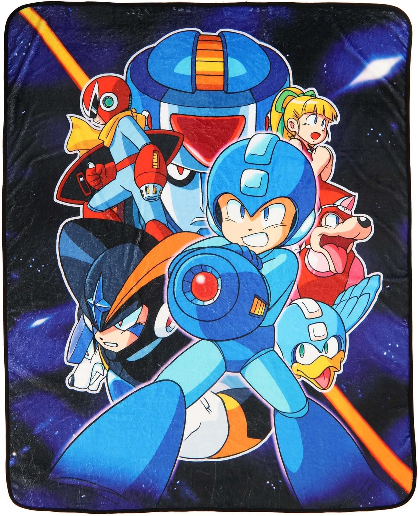 FUN.COM Mega Man Group Shot 60x48 Comfy Throw Blanket - Standard