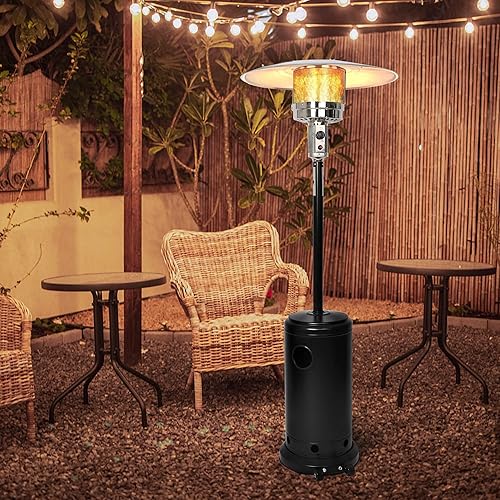 Miniatura 7 de Vilobos Calentador de patio al aire libre, calentador de gas propano LP con ruedas de 87 pulgadas de alto para patio comercial y residencial